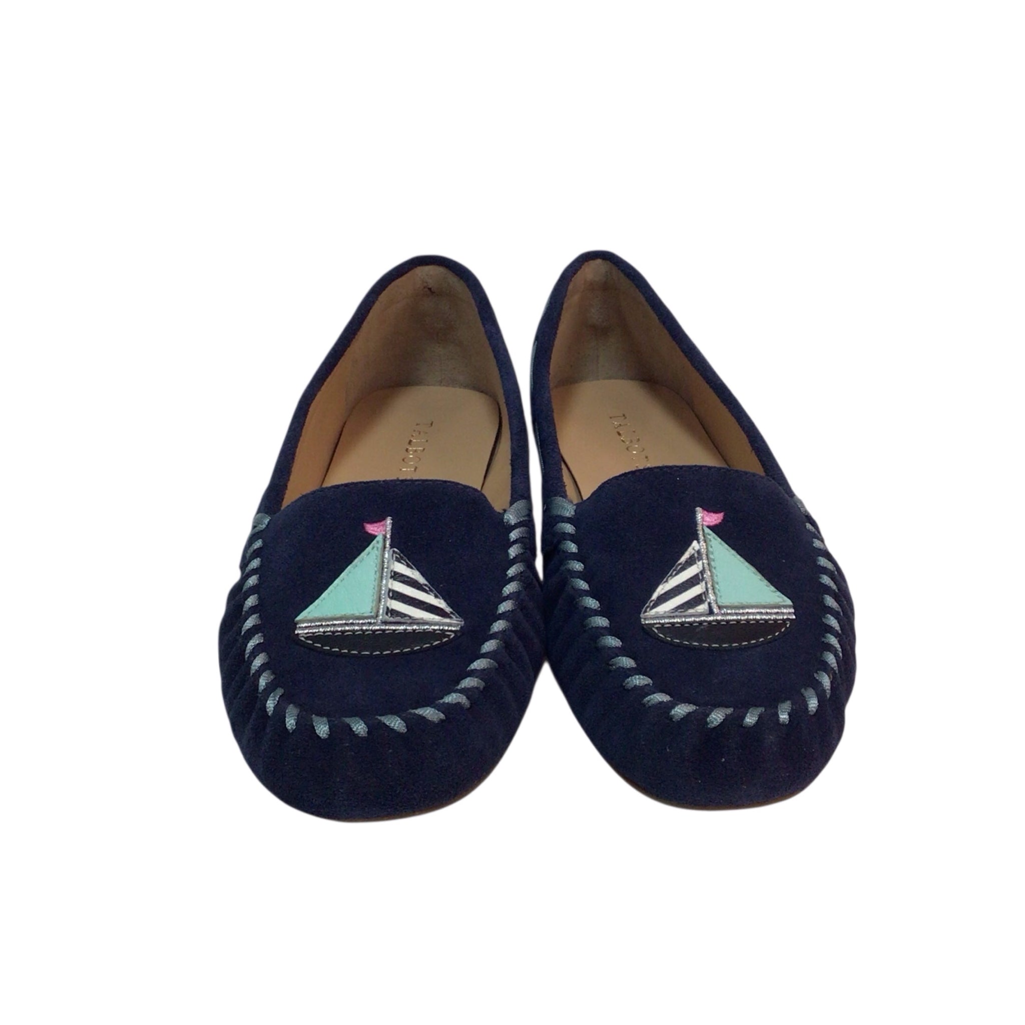 Talbots Women's Indigo Blue Everson Sailboat Moccasins Size 8