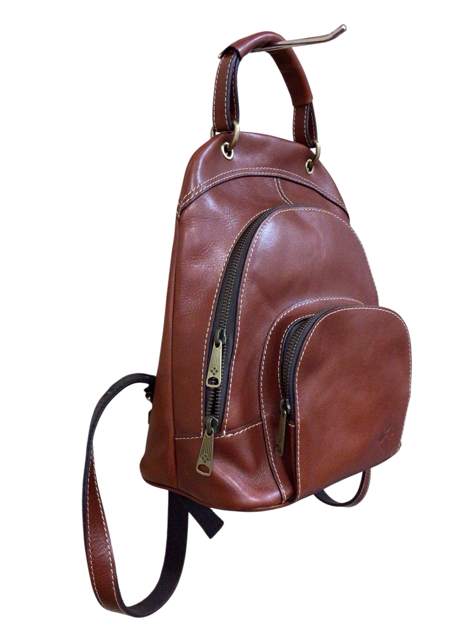 Patricia Nash "Alencon" Small Brown Leather Backpack