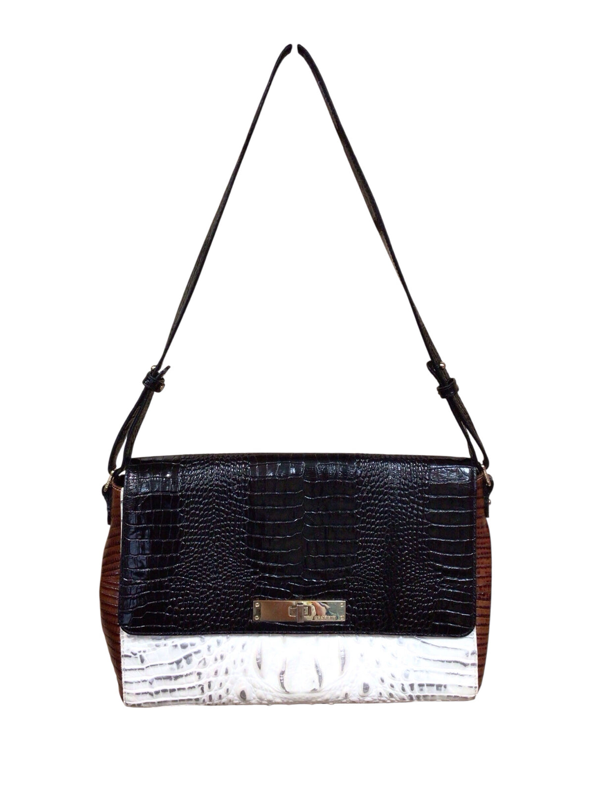 Brahmin "Thea" Croc-Embossed "Halo Amado" Leather Shoulder Bag