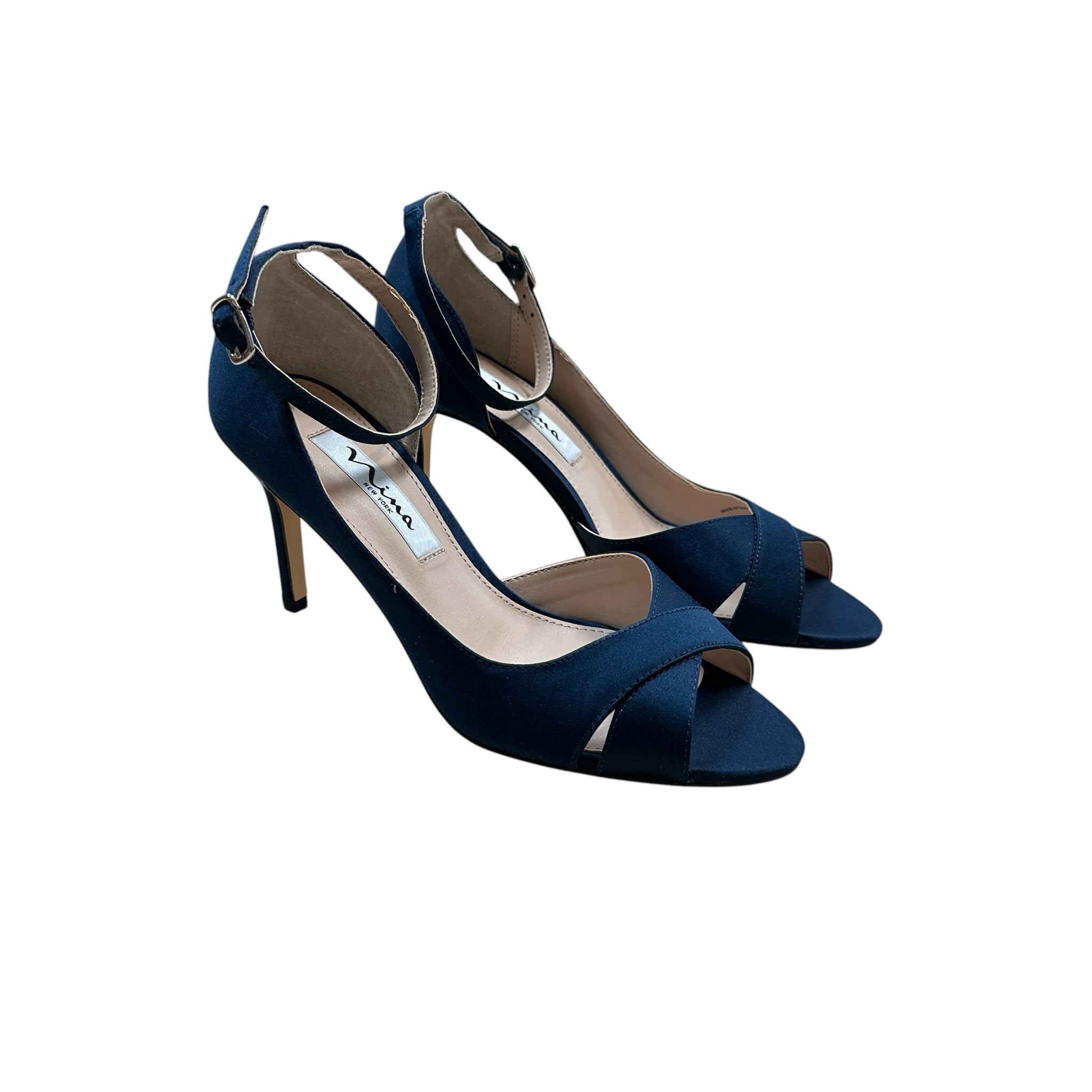 Nina Flo-Ls Navy Heels Size 7