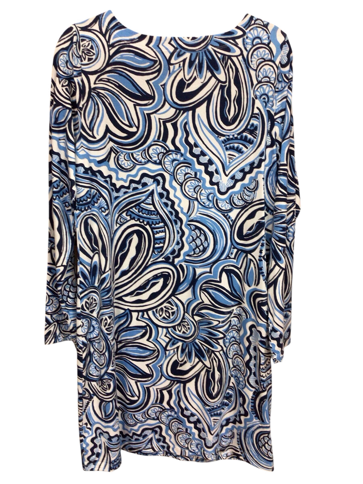 Lilly Pulitzer "Maddox" Blue "Give It A Whirl" Long Sleeve Dress Size Large NWT