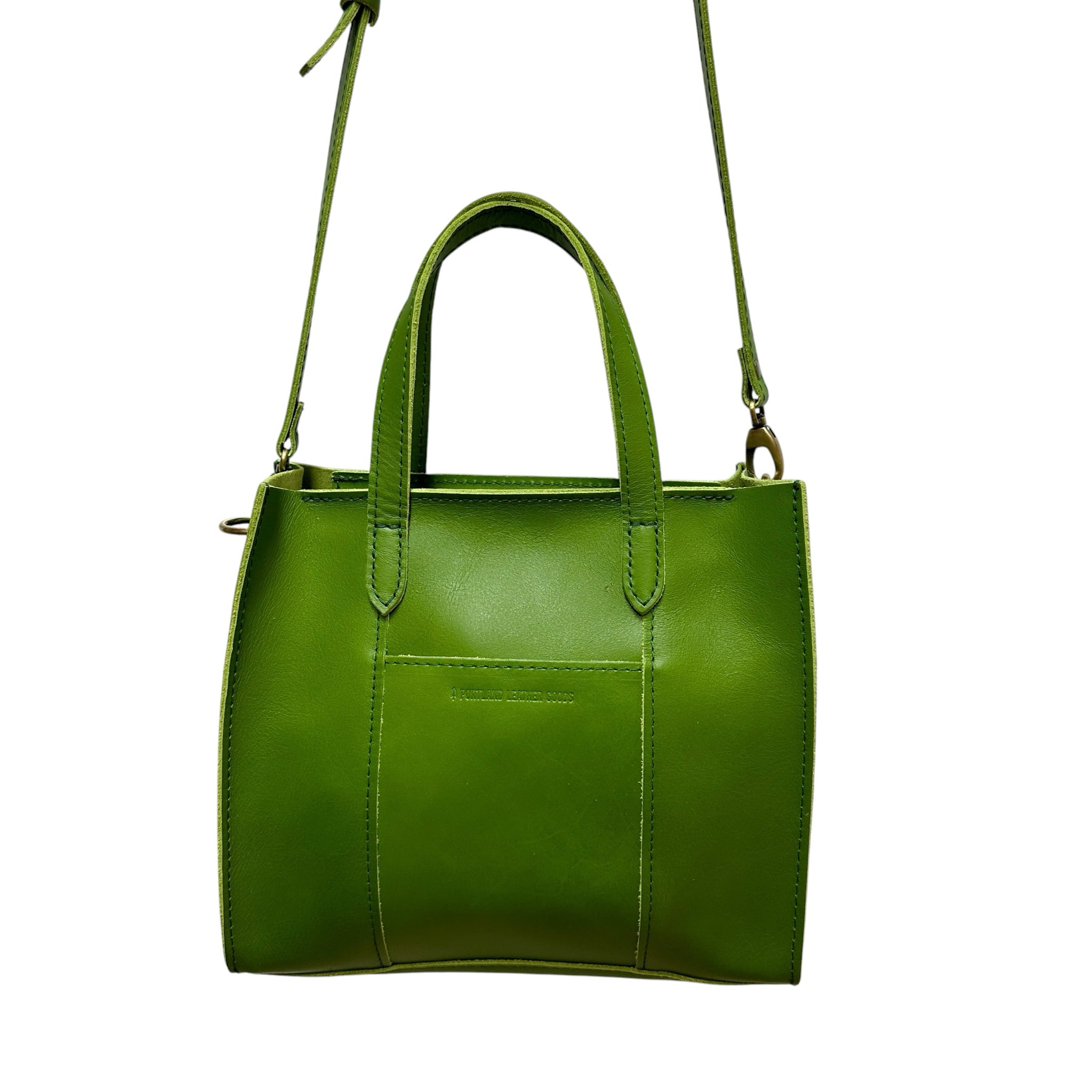 Portland Leather Green Lola Crossbody Zipper Tote Bag