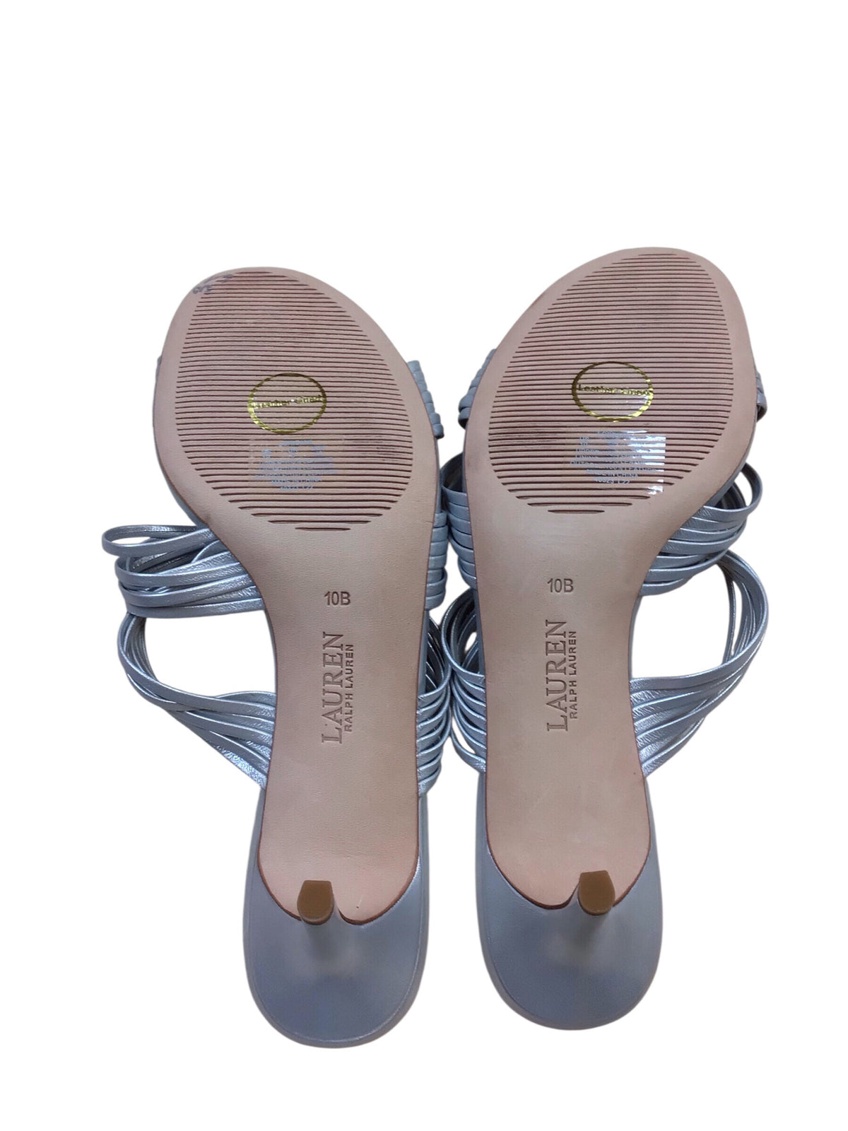 Ralph Lauren "Lorraine" Silver Heel Sandals Size 10