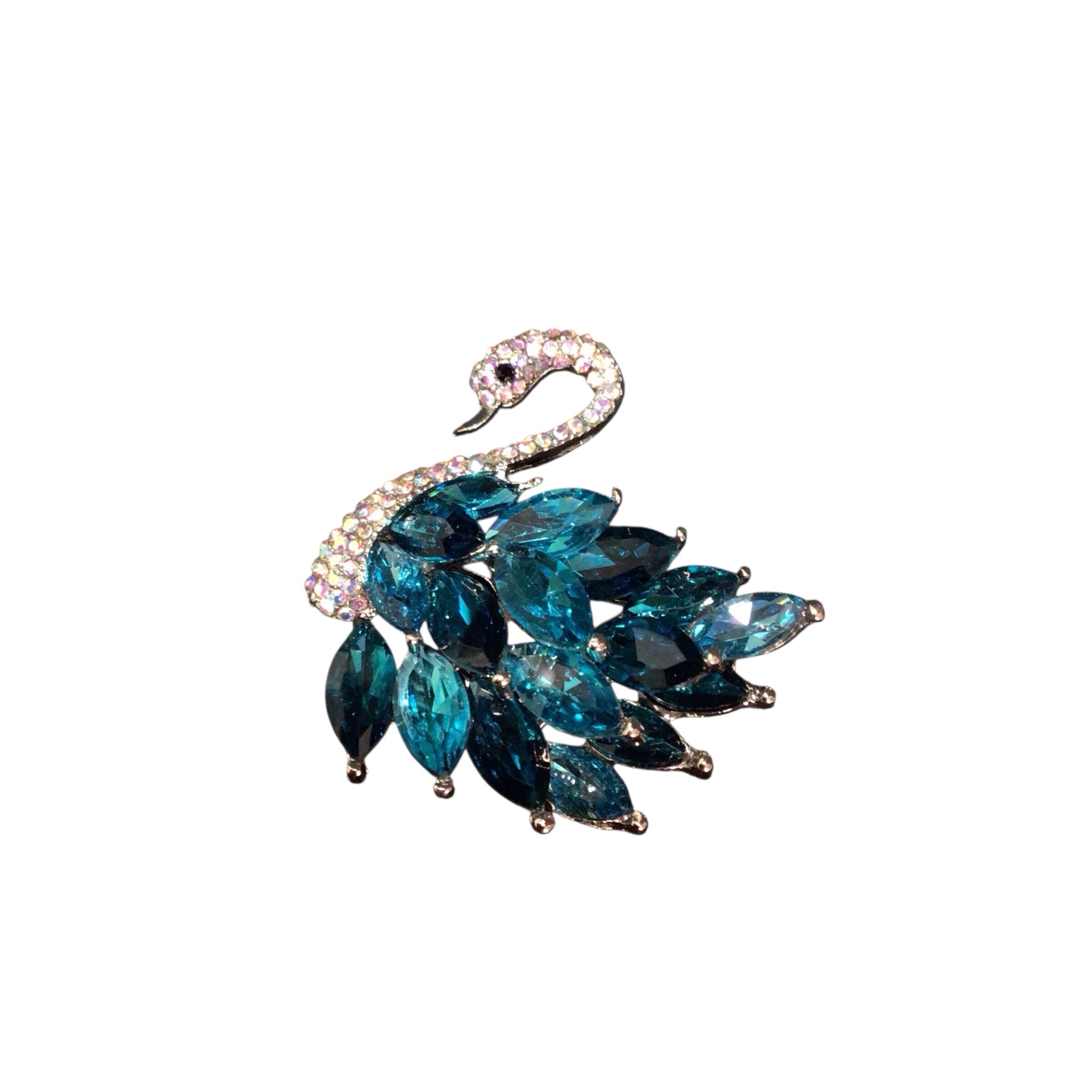 Swan Rhinestone Brooch Pin