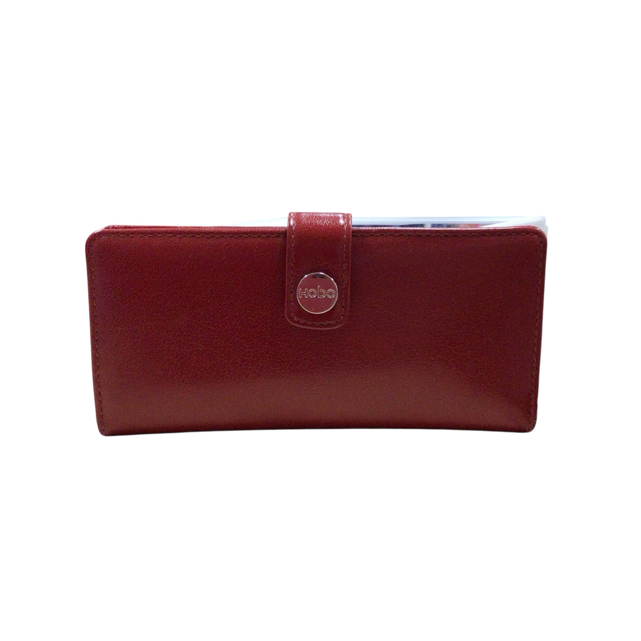 Hobo Red Leather Slim Bi-Fold Wallet