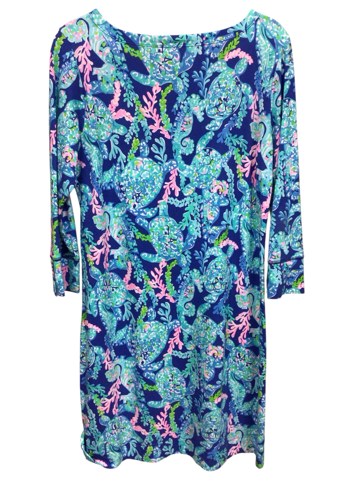 Lilly Pulitzer "Sophie" 3/4 Sleeve "Turtle Villa" Dress Size Large