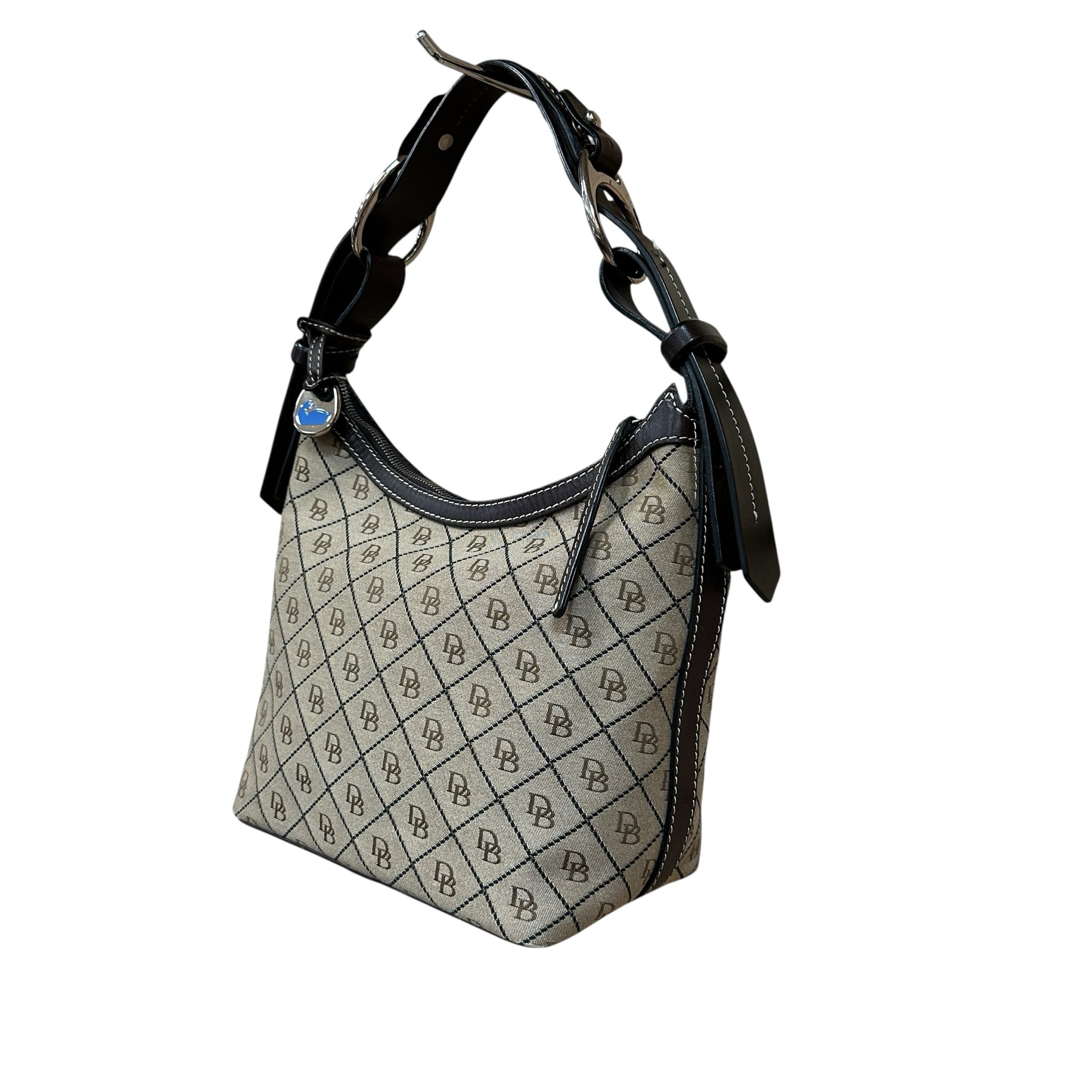 Dooney & Bourke Vintage Tan Canvas Signature Shoulder Bag