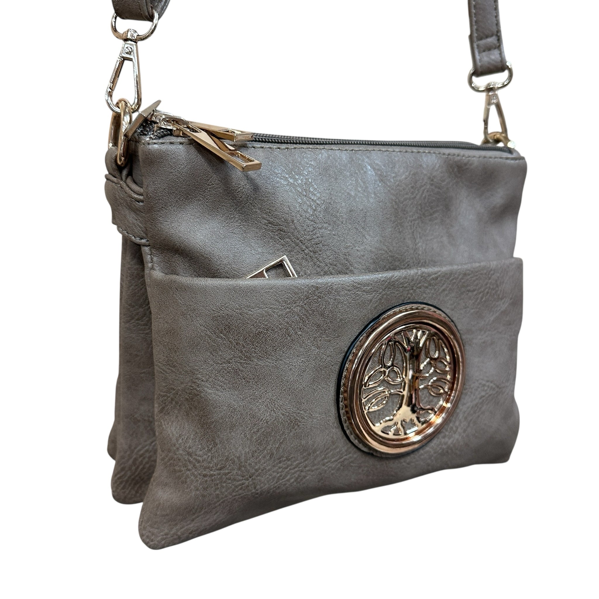 Brown Tree of Life Crossbody Bag