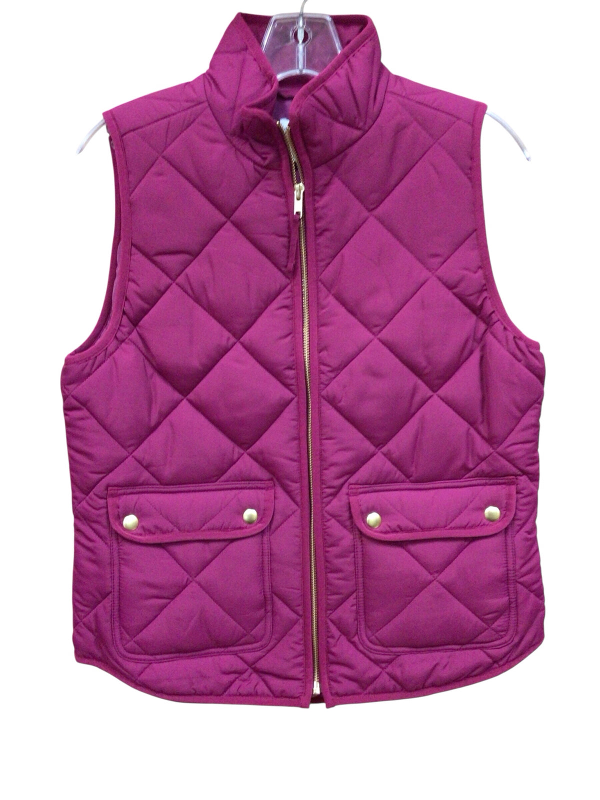 J Crew Magenta Sleeveless Quilted Vest Size Small NWT