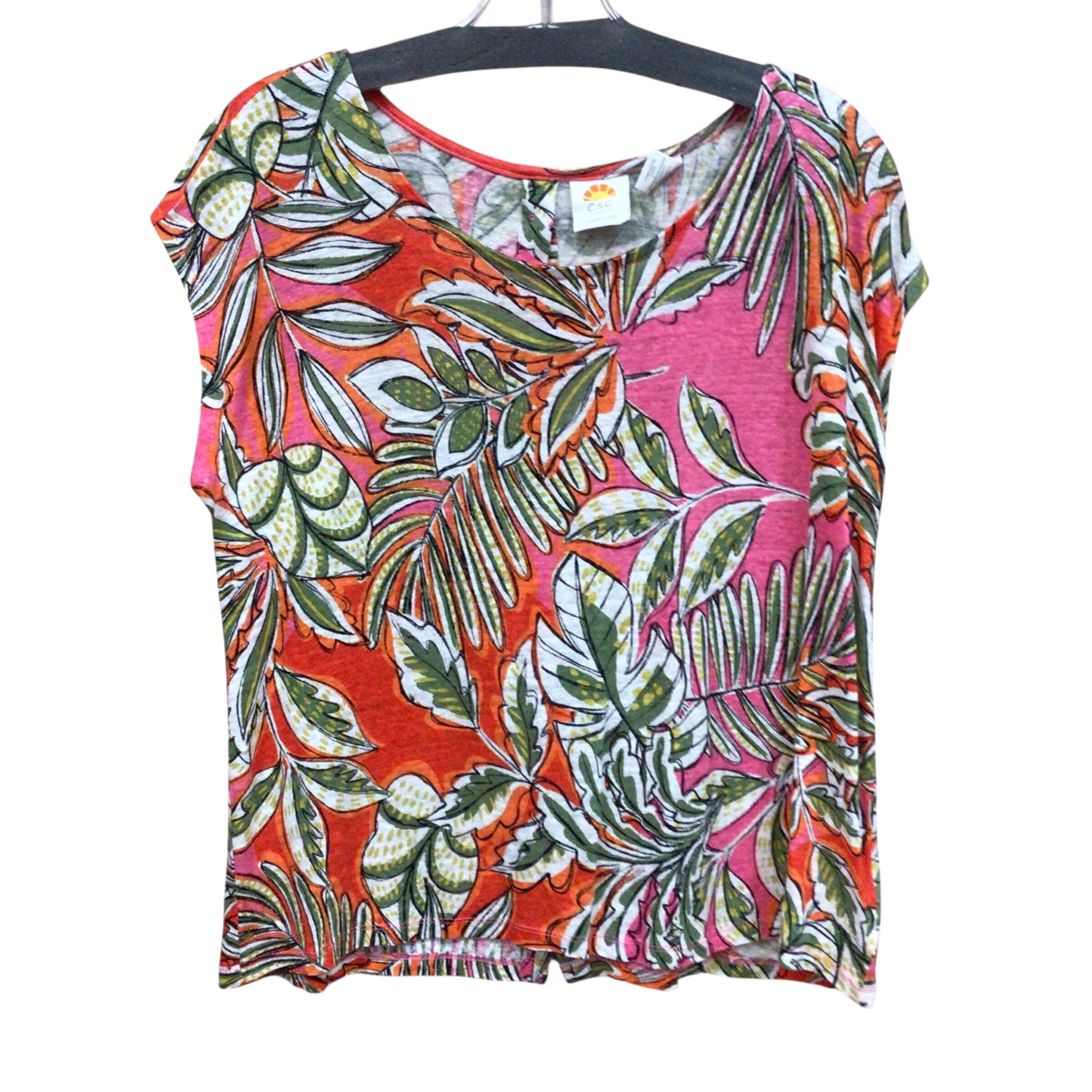 C&C California Short Sleeve Floral Top Size Large