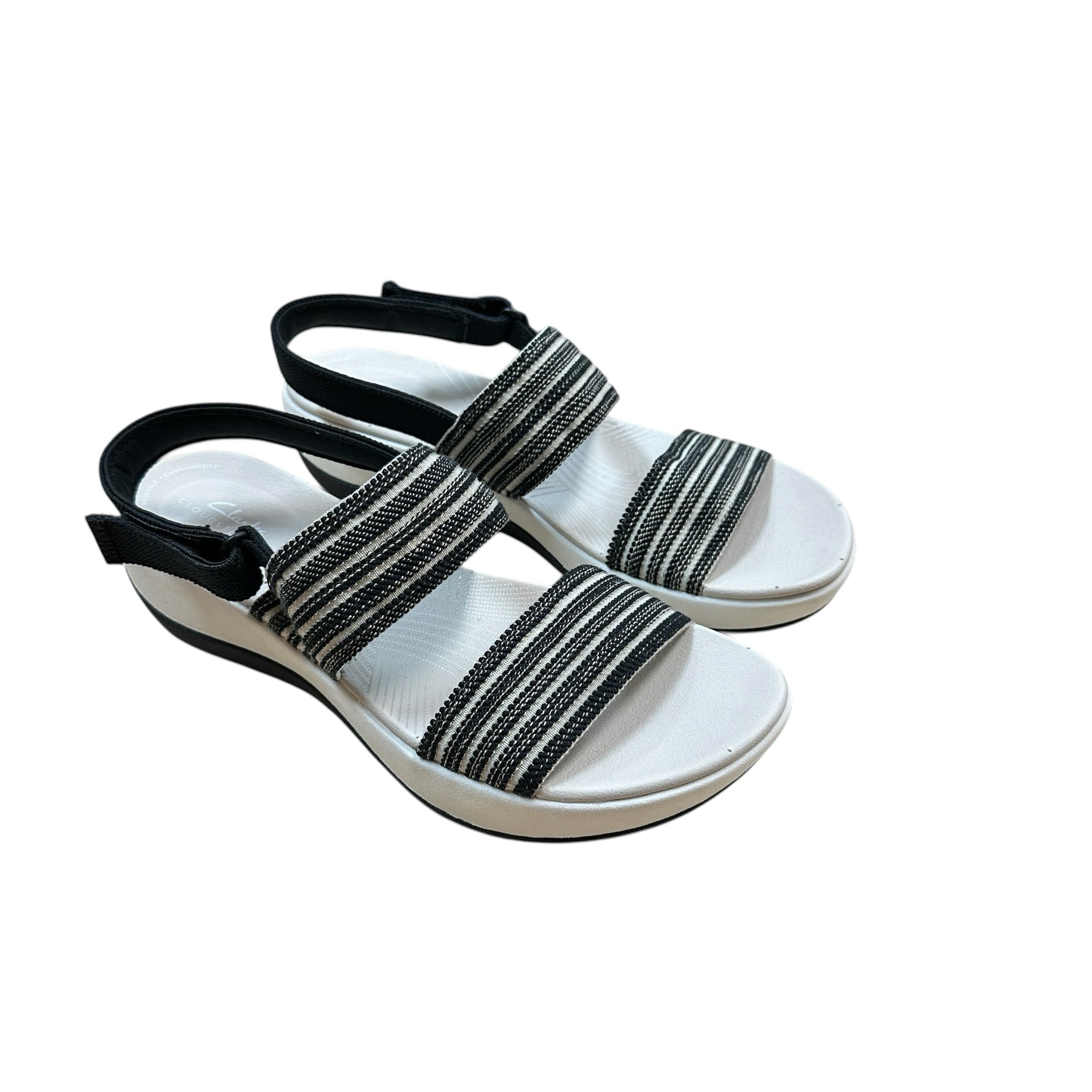 Clarks Cloudsteppers Black & White Sandals Size 10