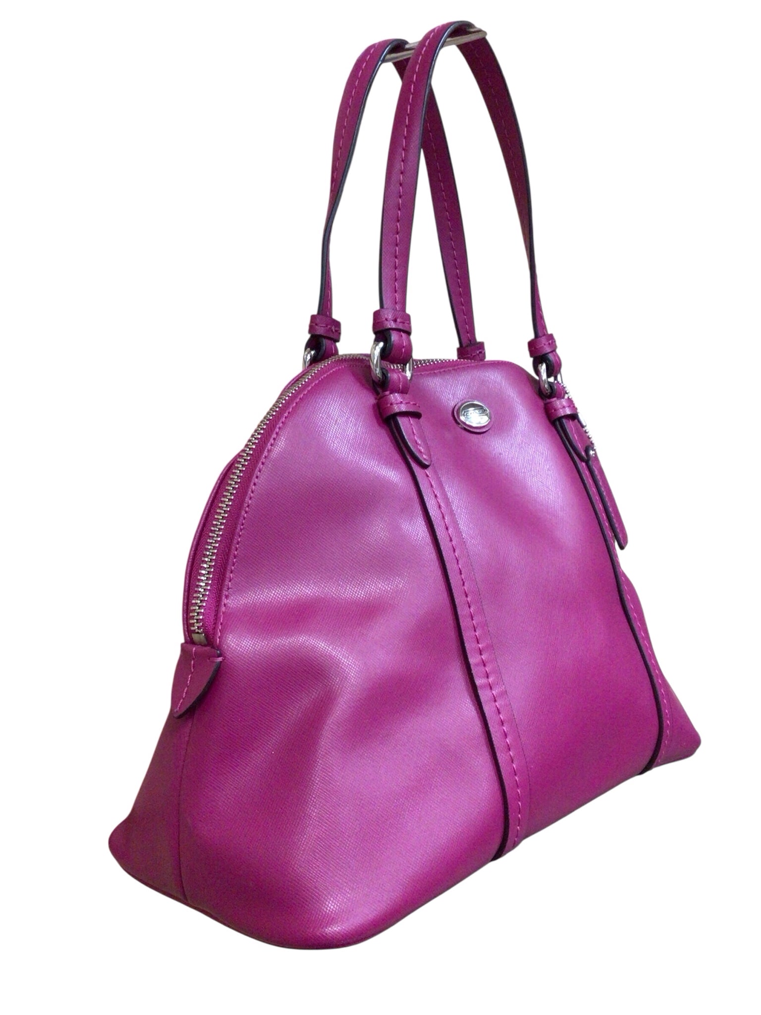 Coach F25671 "Peyton" Fuscia Leather Satchel