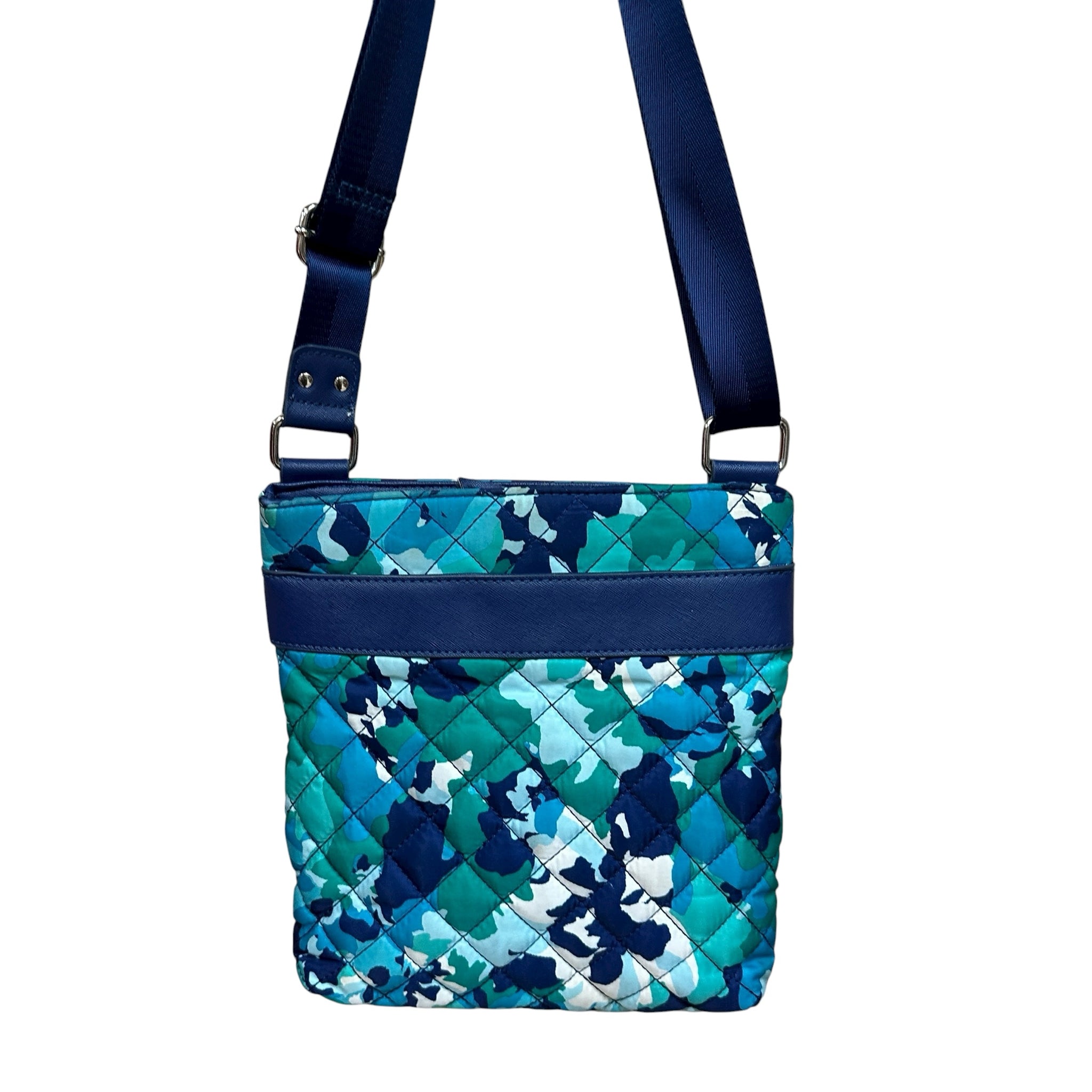 Nine West Blue Camo Quilted Fabric Crossbody Bag