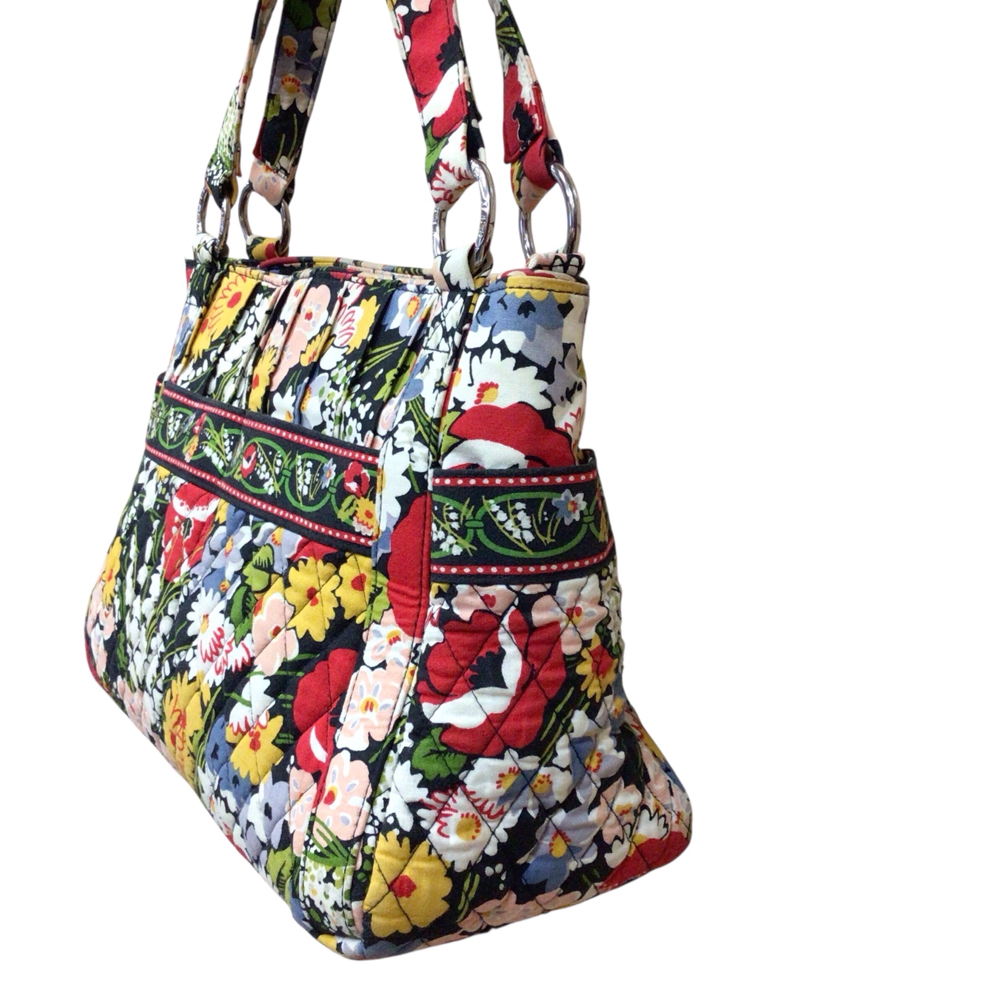 Vera Bradley Retired "Poppy Fields" Quilted Tote Shoulder Bag