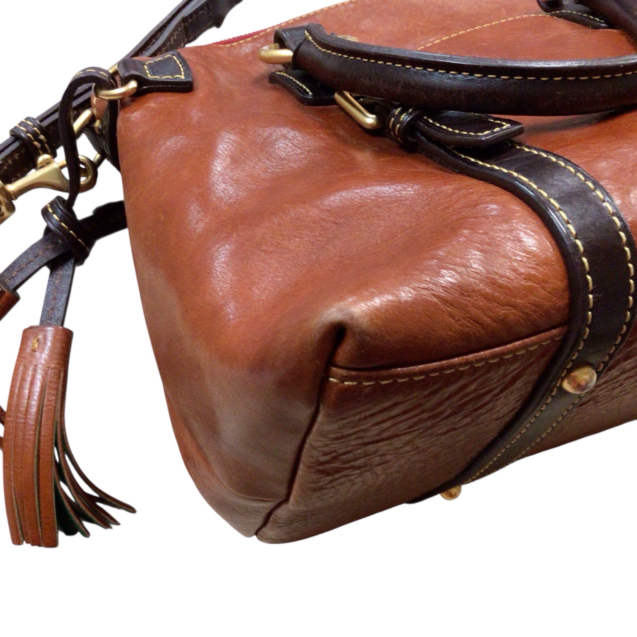 Dooney & Bourke Brown Florentine Leather Satchel Shoulder Bag