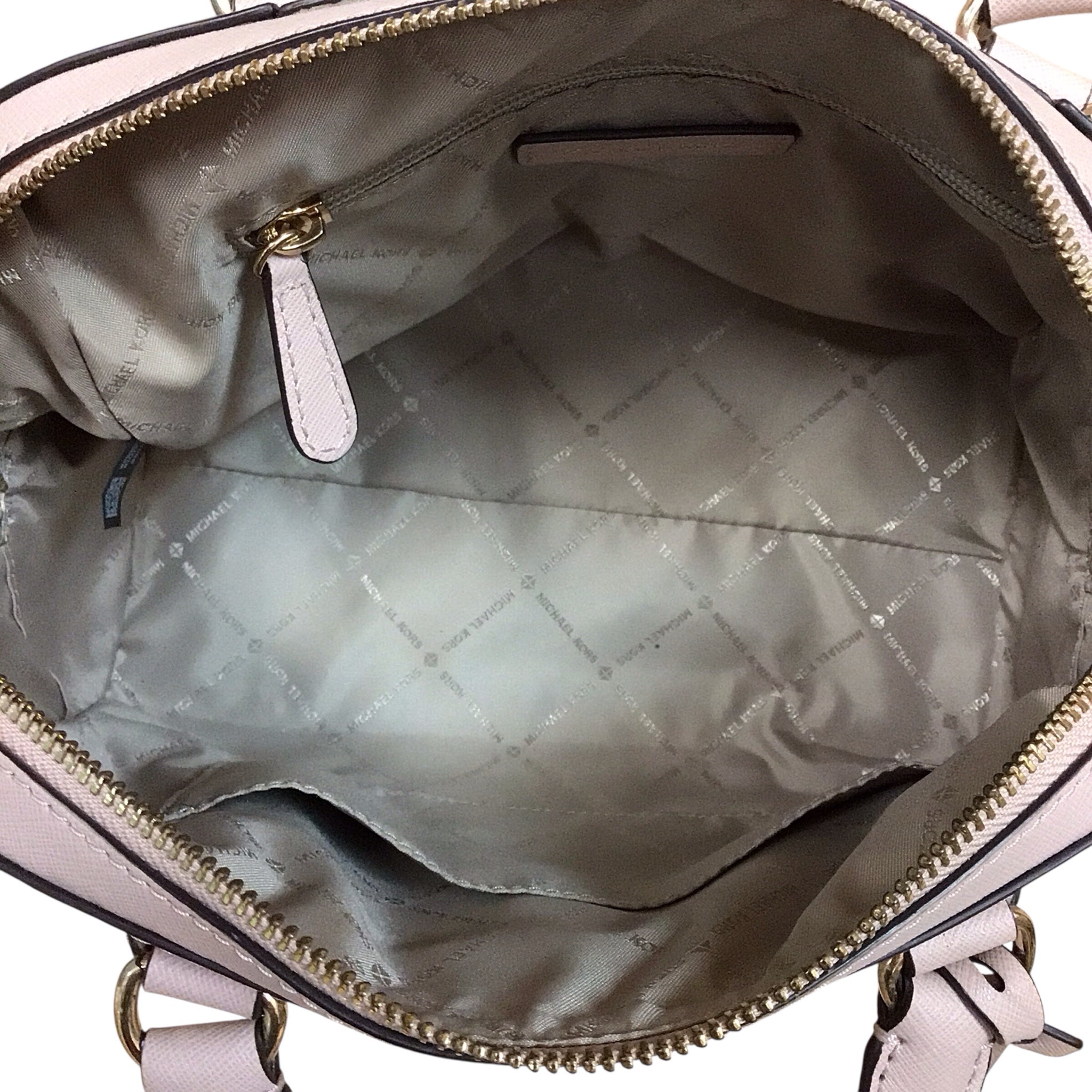Michael Kors "Sandrine" Pink Saffiano Leather Satchel Crossbody Bag