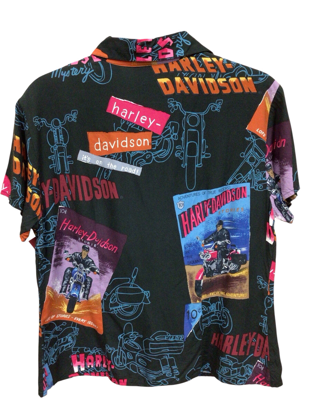 Harley Davidson Short Sleeve Button Down Top Size Medium