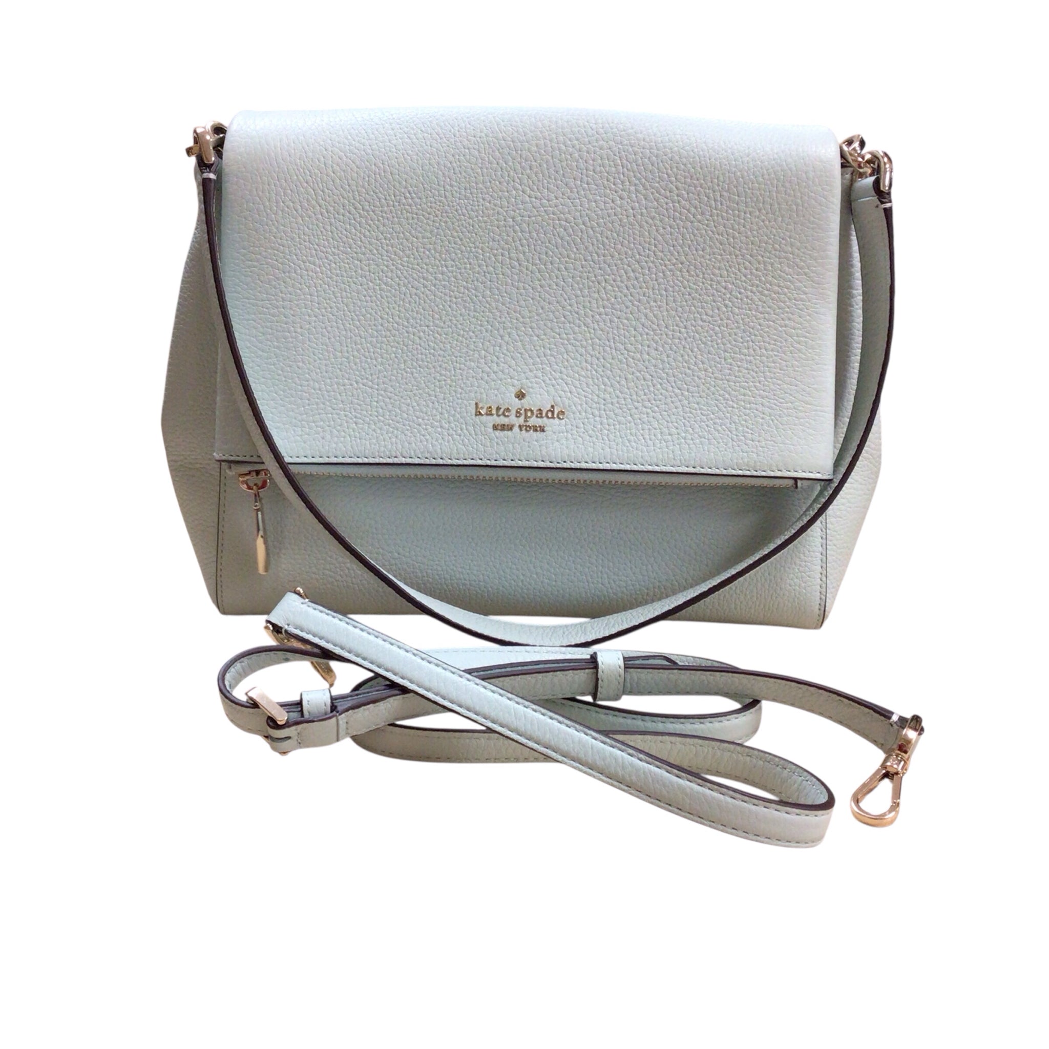 Kate Spade "Leila" Light Blue Leather Crossbody Satchel Bag