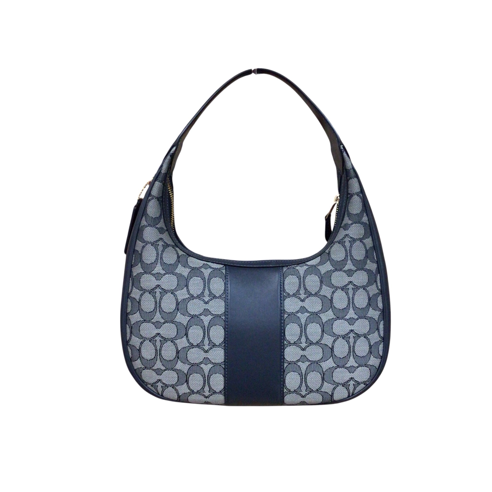 Coach "Carmen" CV001 Black Shoulder Bag In Signature Jacquard