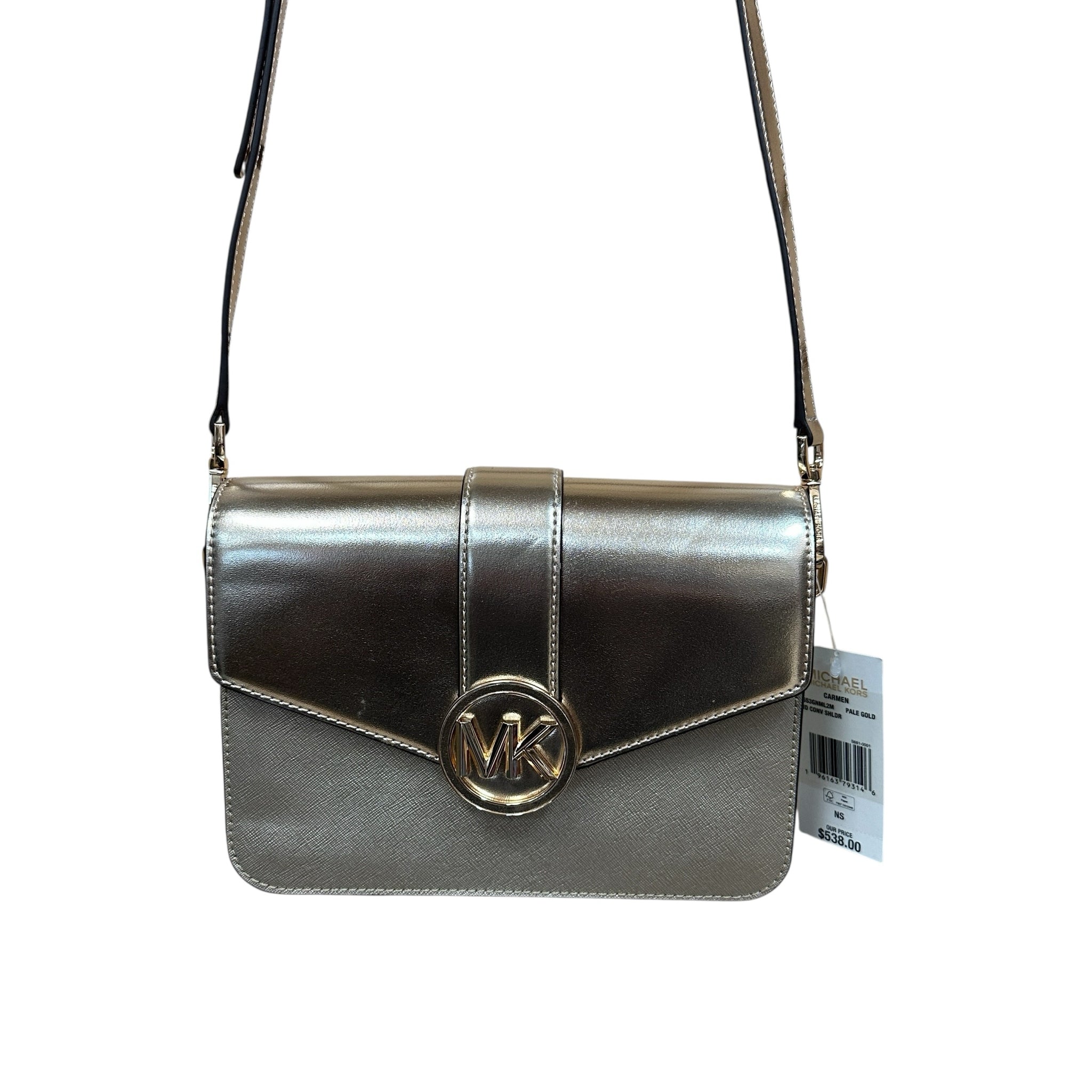 Michael Kors "Carmen" Gold Metallic Crossbody Bag