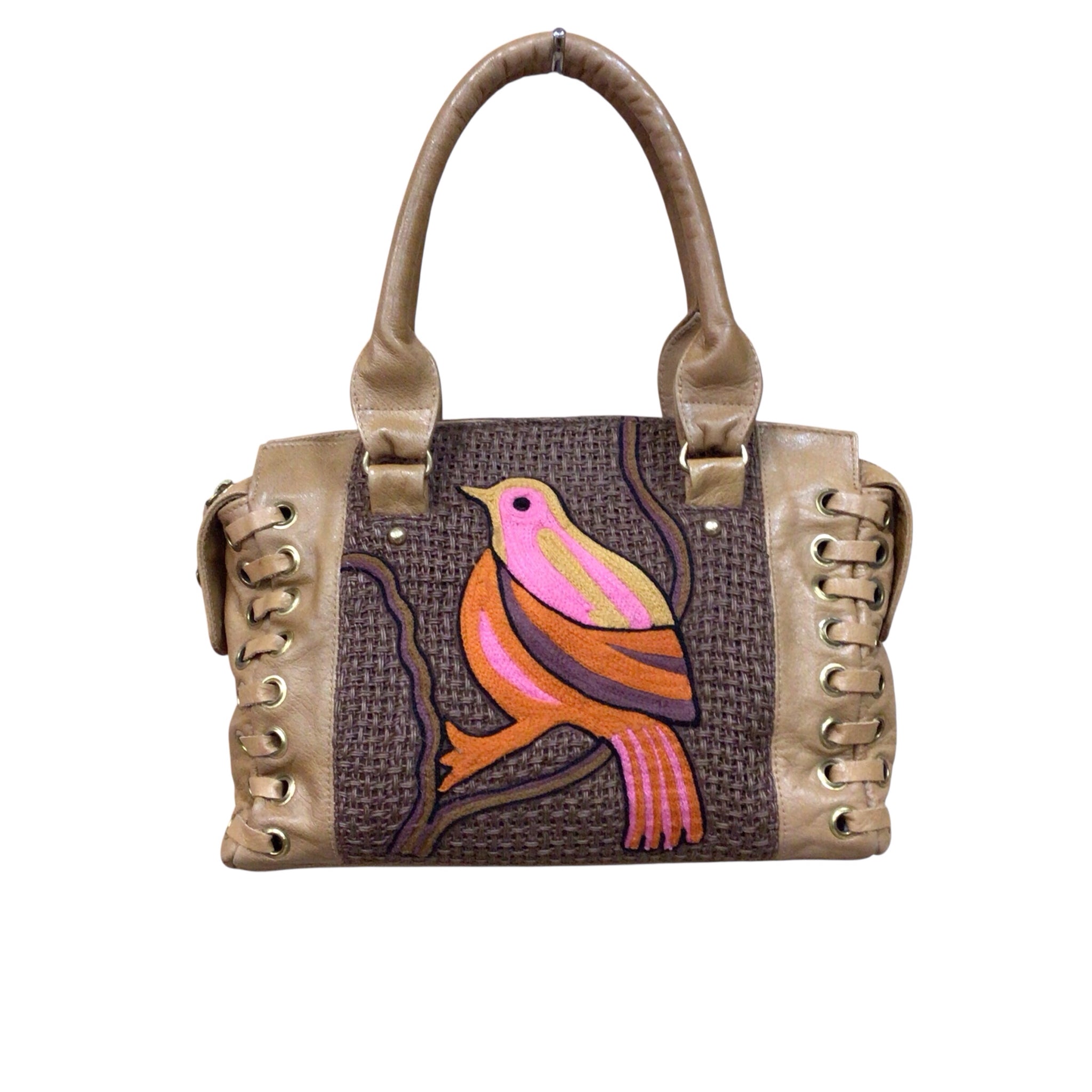 Anthropolgie Vintage Lucky Penny Leather Bird Satchel