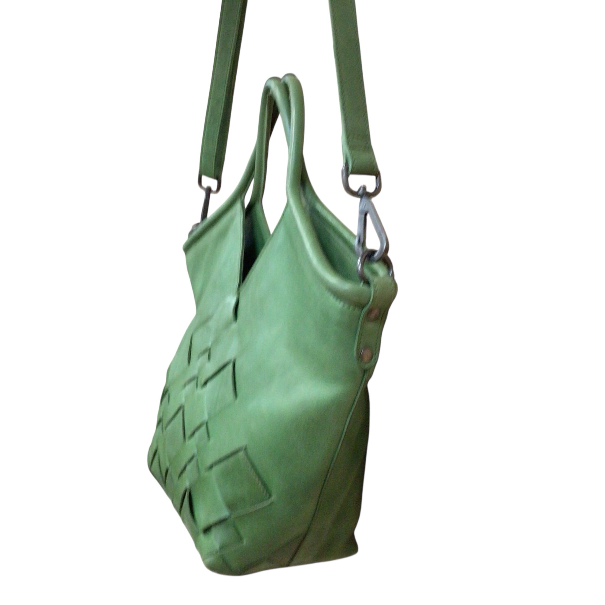 Latico Casey Green Leather Satchel Shoulder Bag