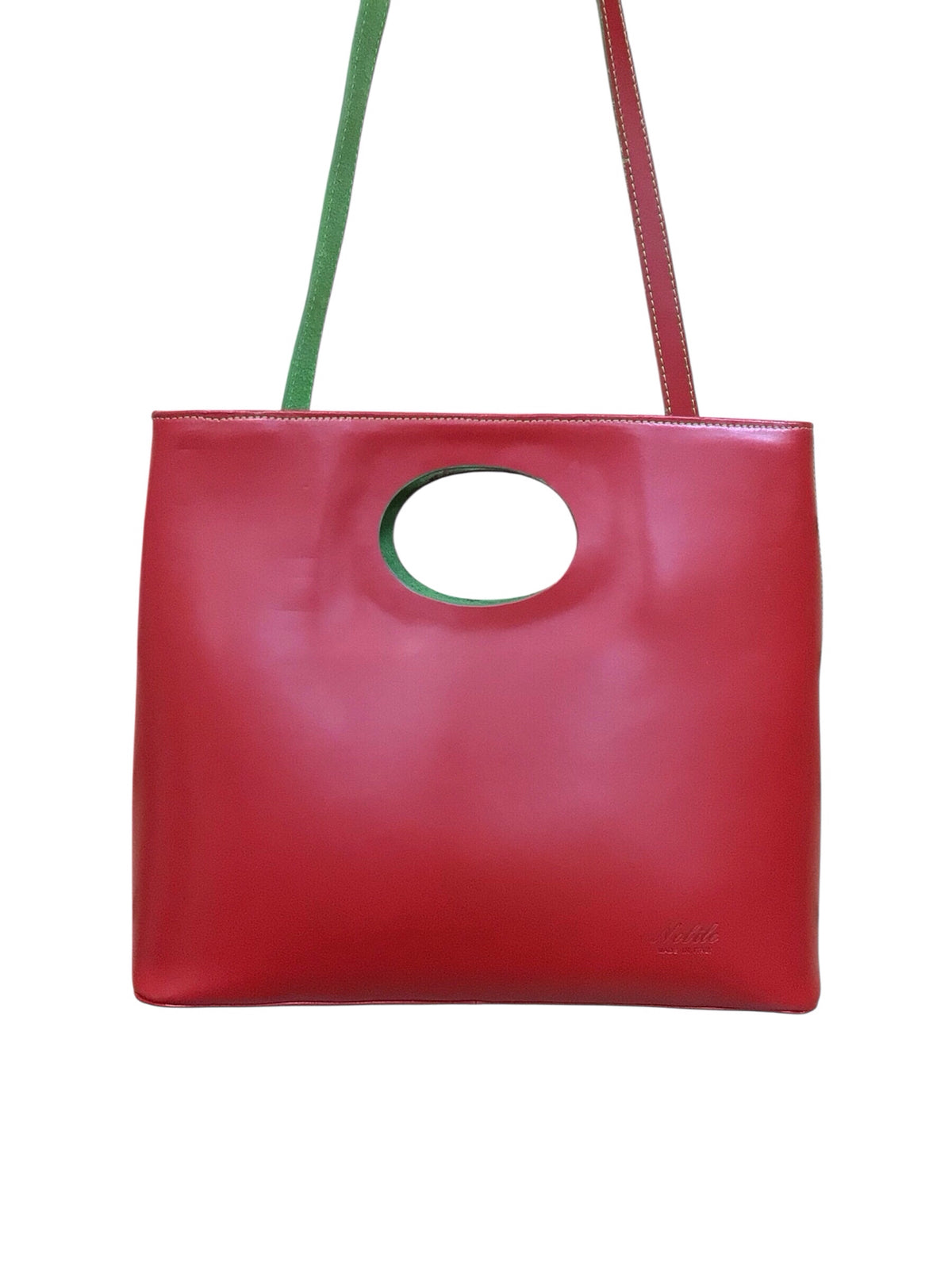 Nobile Made In Italy Red Italian Leather Shoulder Bag