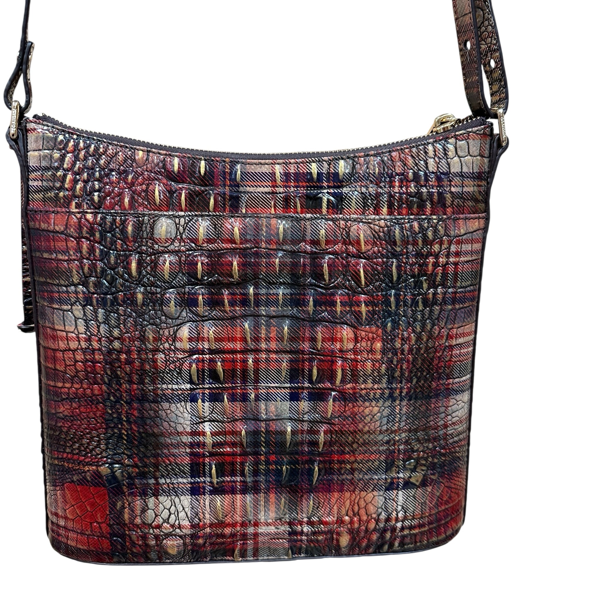 Brahmin "Katie" Red Tartan Crossbody Bag