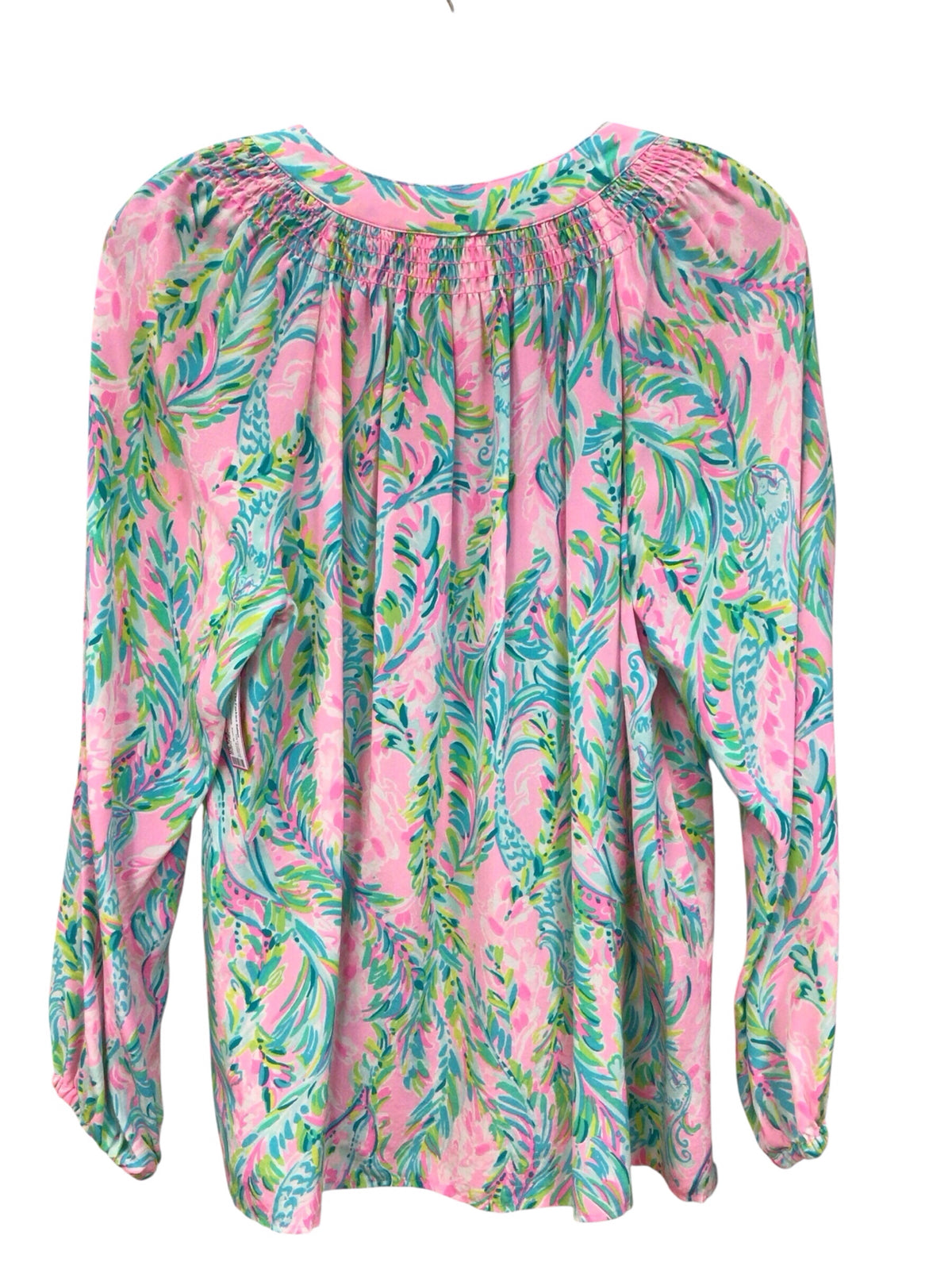 Lilly Pulitzer "Elsa" Long Sleeve Silk Blouse Size Large