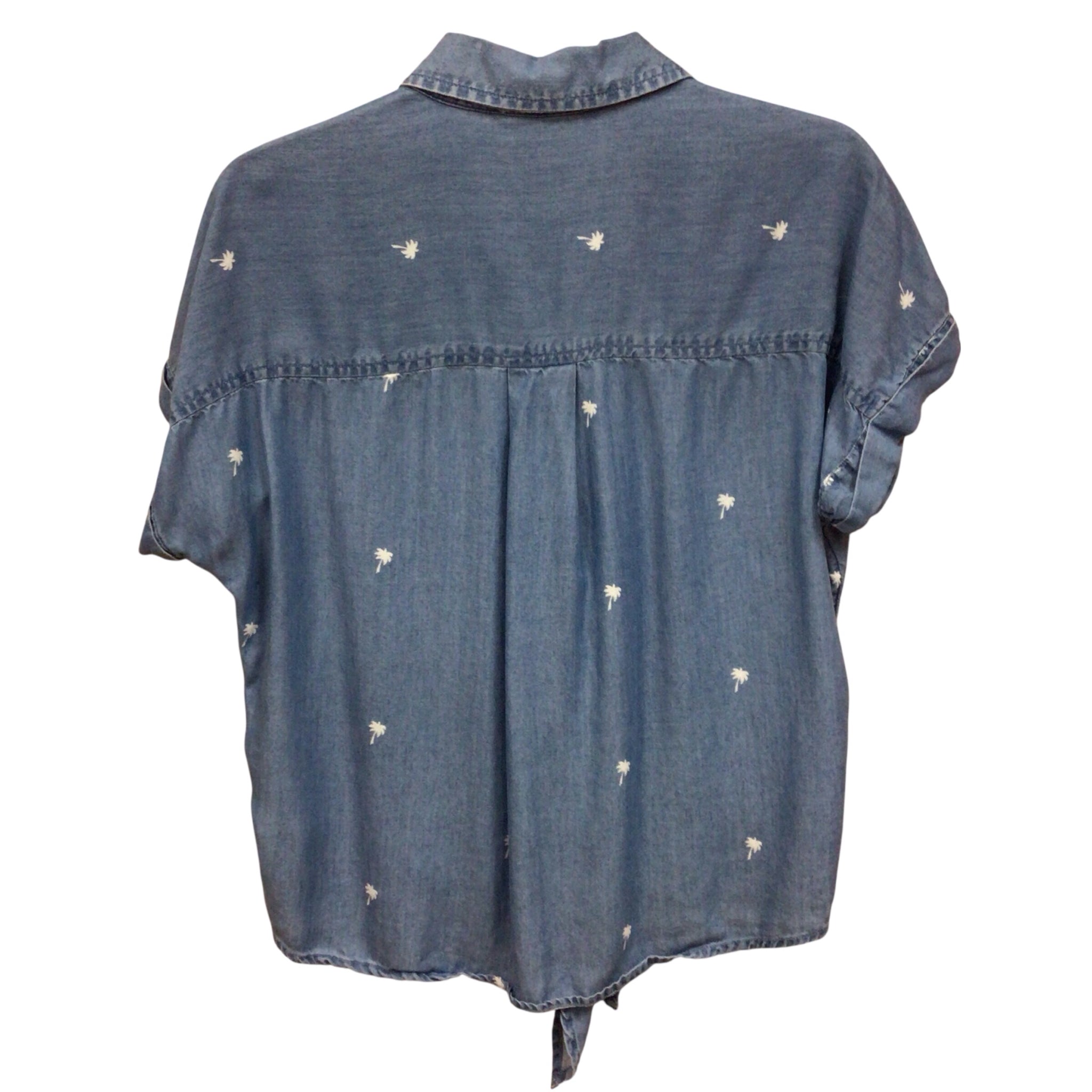 Beach Lunch Lounge Short Sleeve Denim Top Size Small