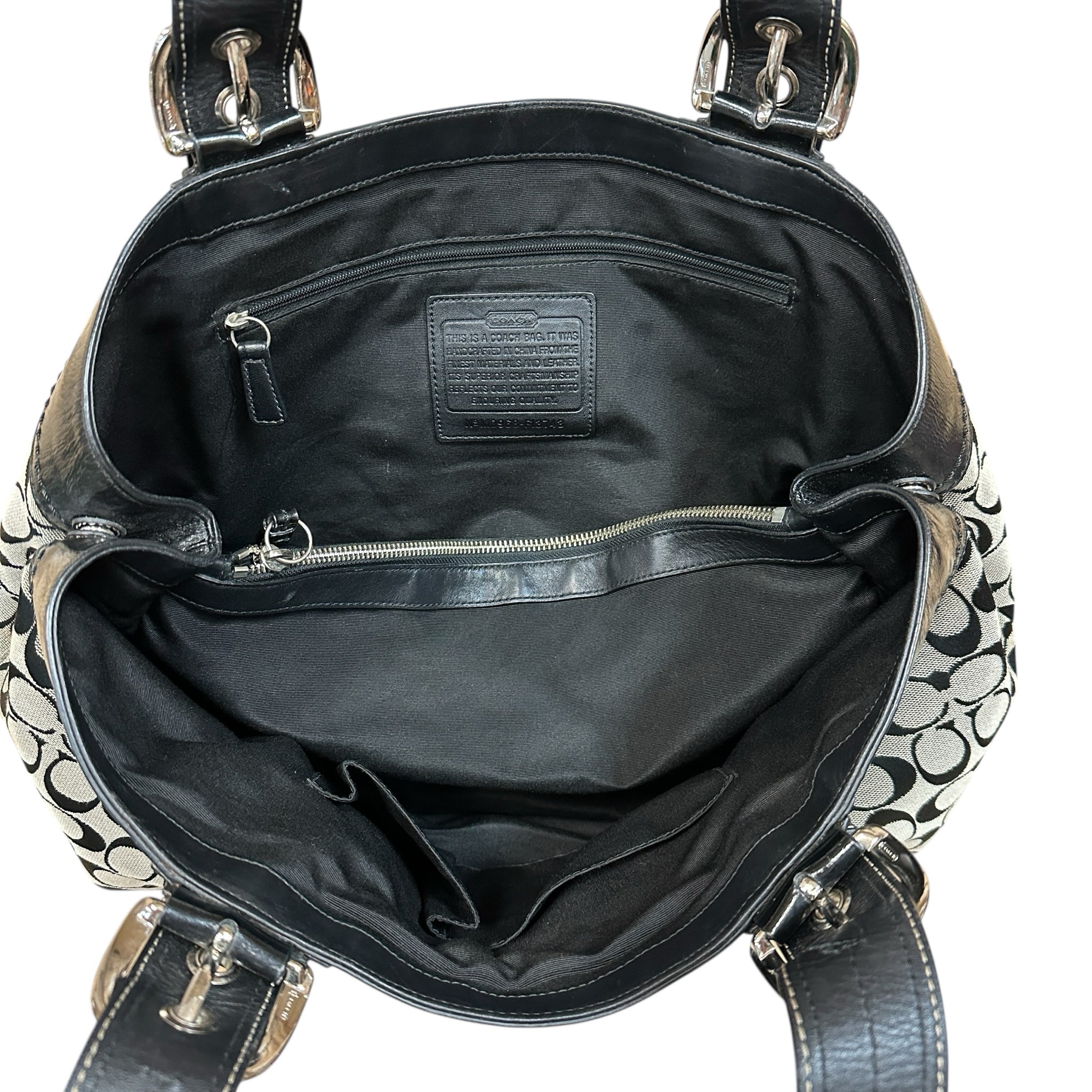 Coach 13743 Signature Canvas Black & Gray Shoulder Bag