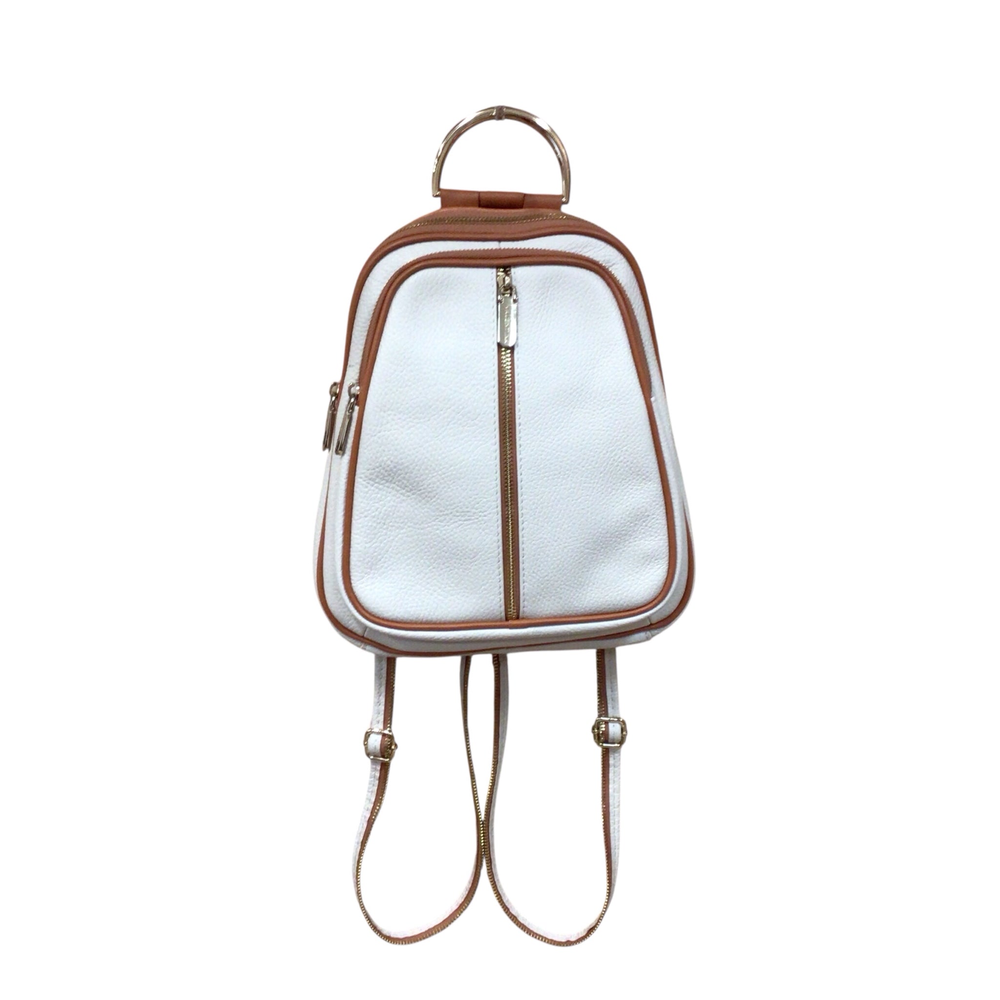 Valentina Cream Colored Italian Leather Dome Backpack