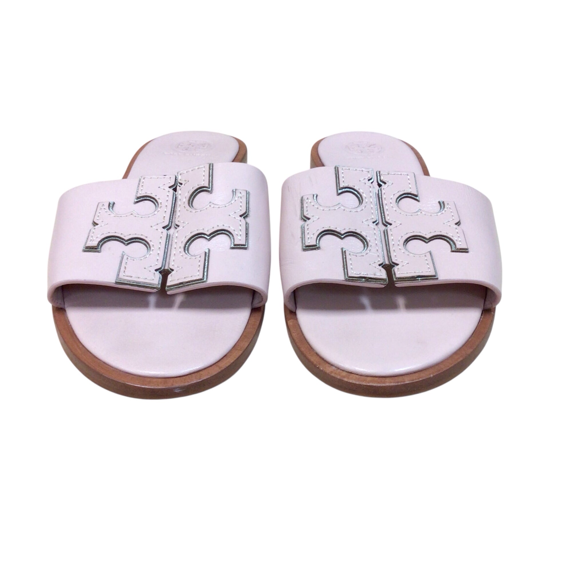 Tory Burch "Ines" Logo Slide Sandals Size 8.5
