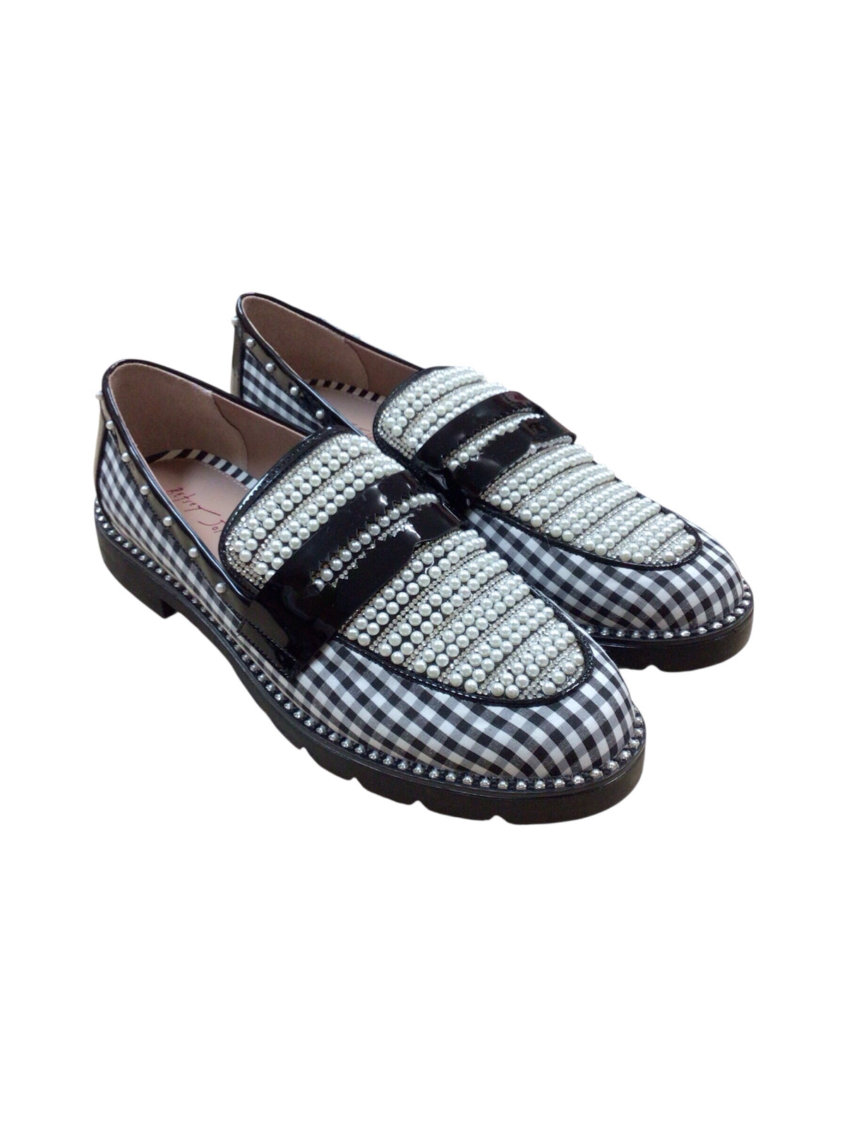 Betsey Johnson Darian Black White Loafers Size 11
