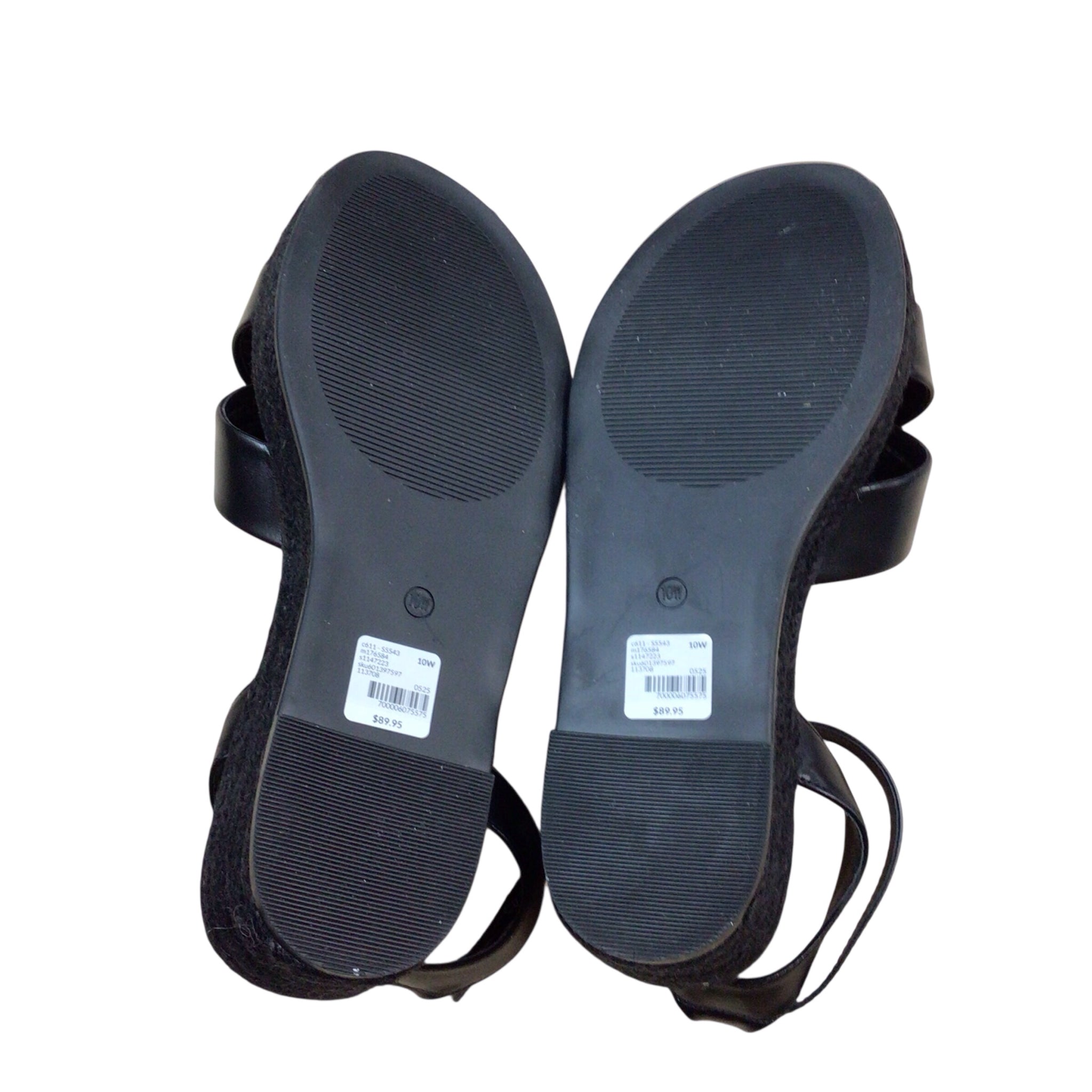 Lane Bryant Black Wedge Sandals Size 10W