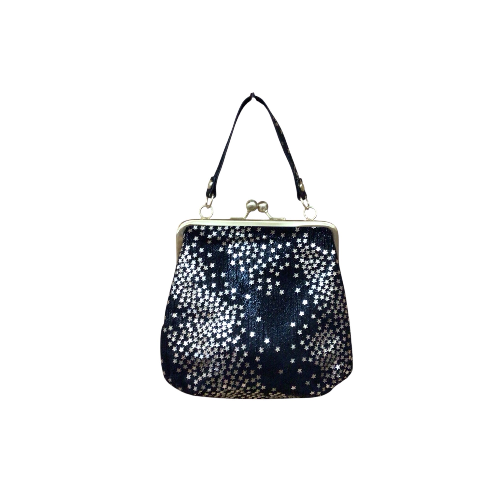Hobo "Alba" Black & Gold Leather Satchel Crossbody Bag