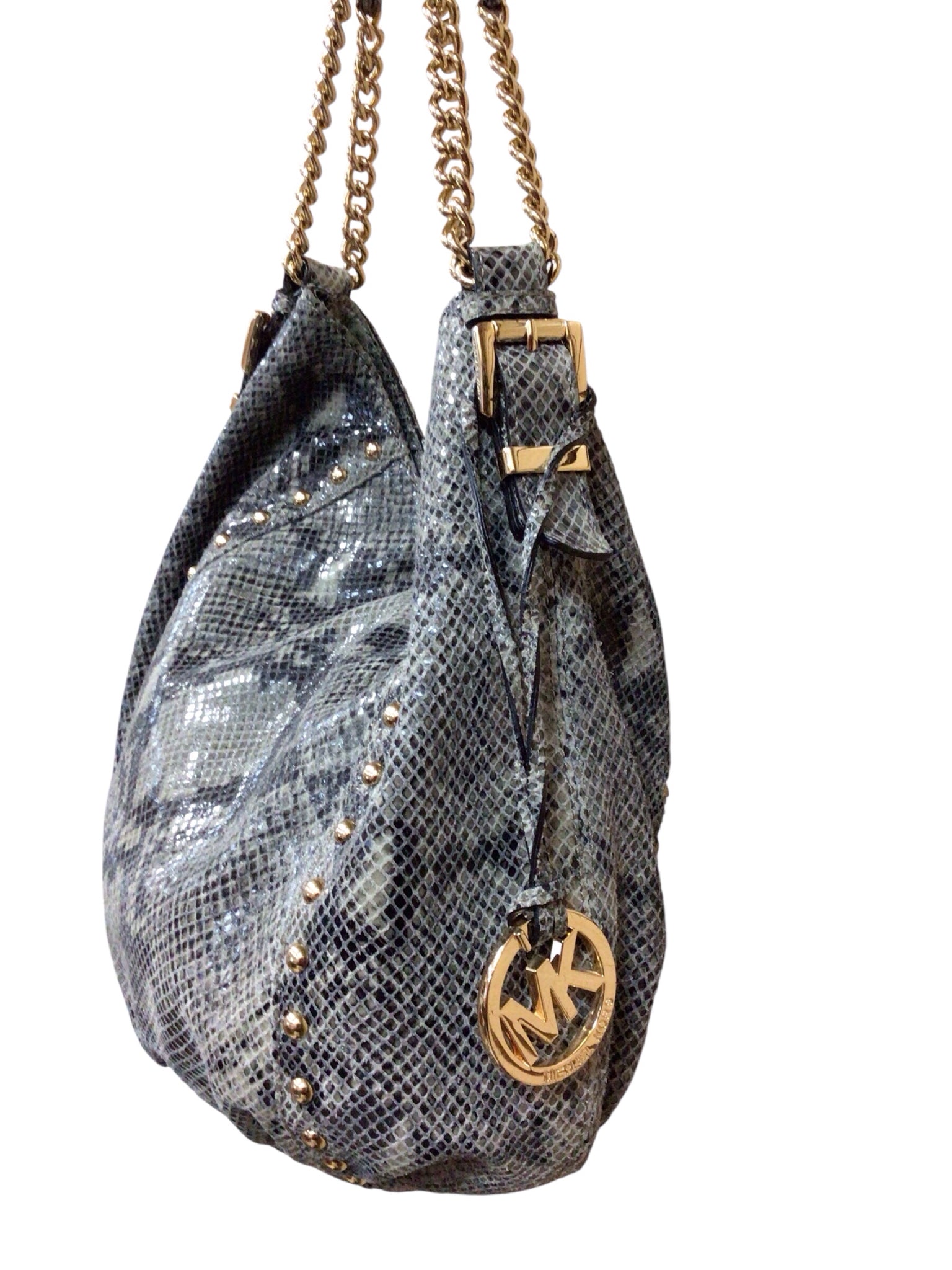 Michael Kors Snake Print Gray Shoulder Bag