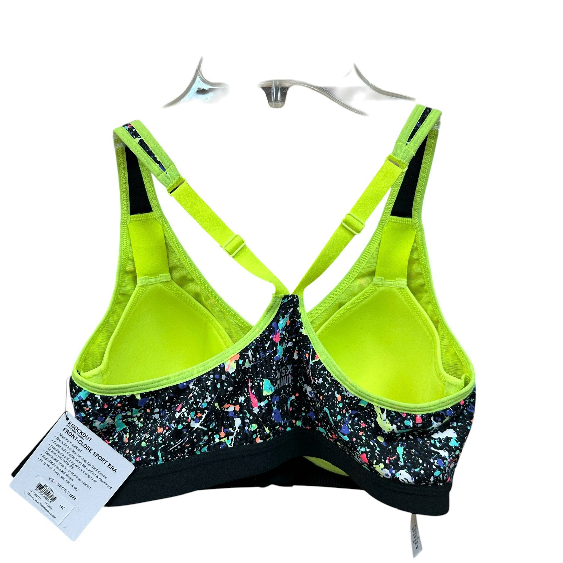Victoria's Secret Black & Green Size 34C Sports Bra