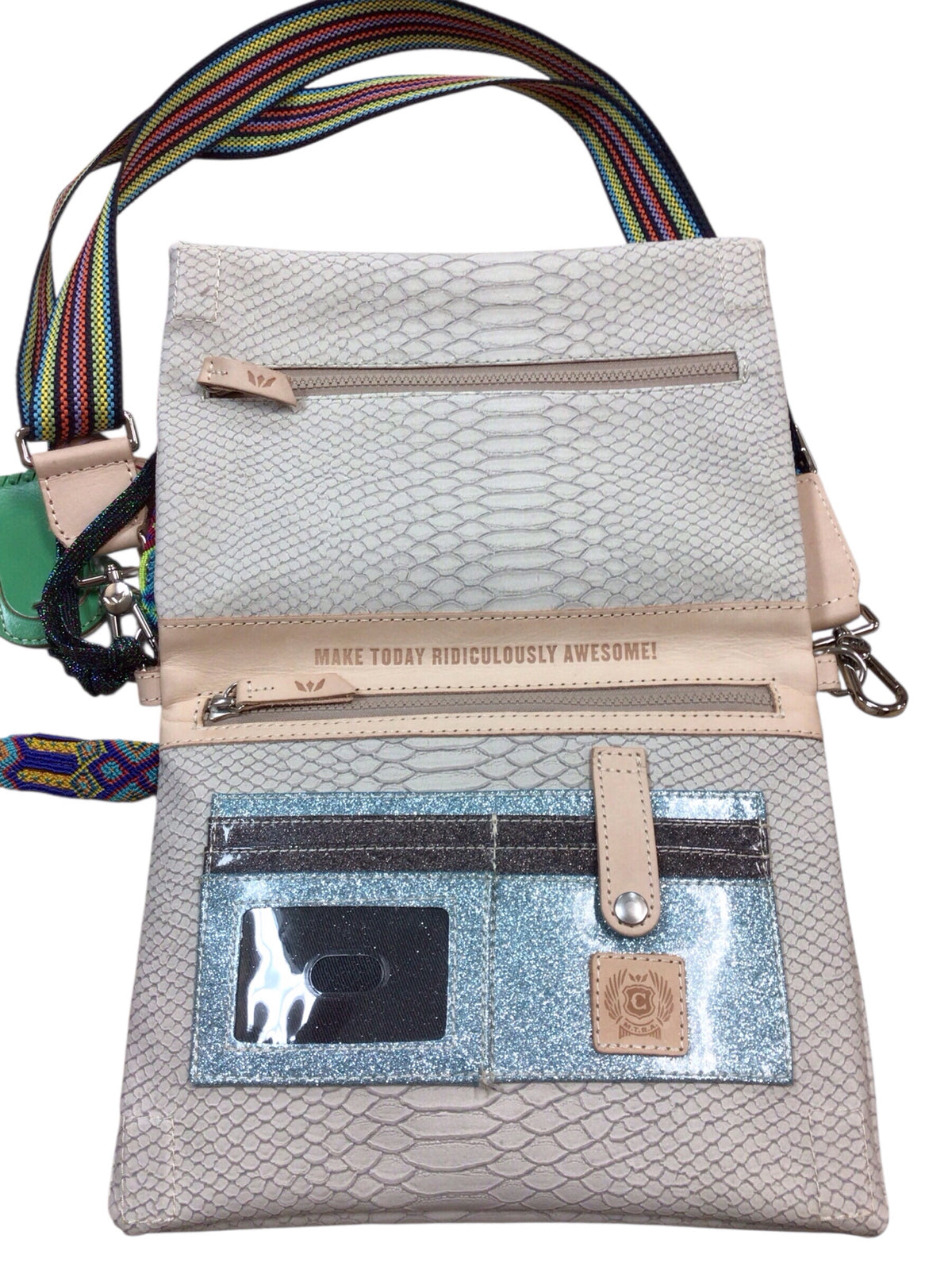 Consuela "Metro Thunderbird" Gray Leather Crossbody
