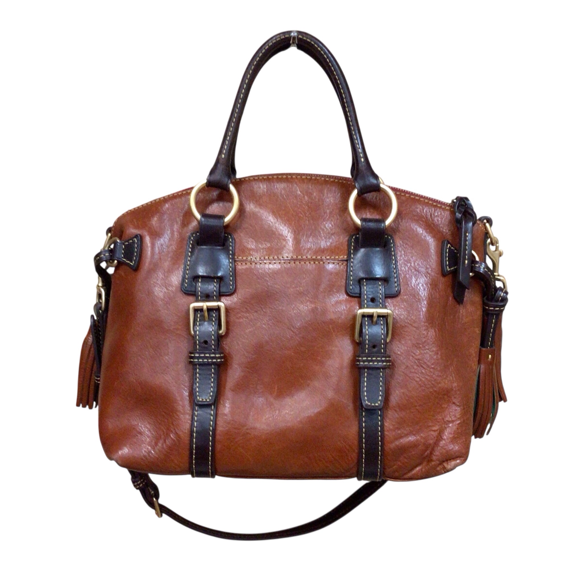 Dooney & Bourke Brown Florentine Leather Satchel Shoulder Bag