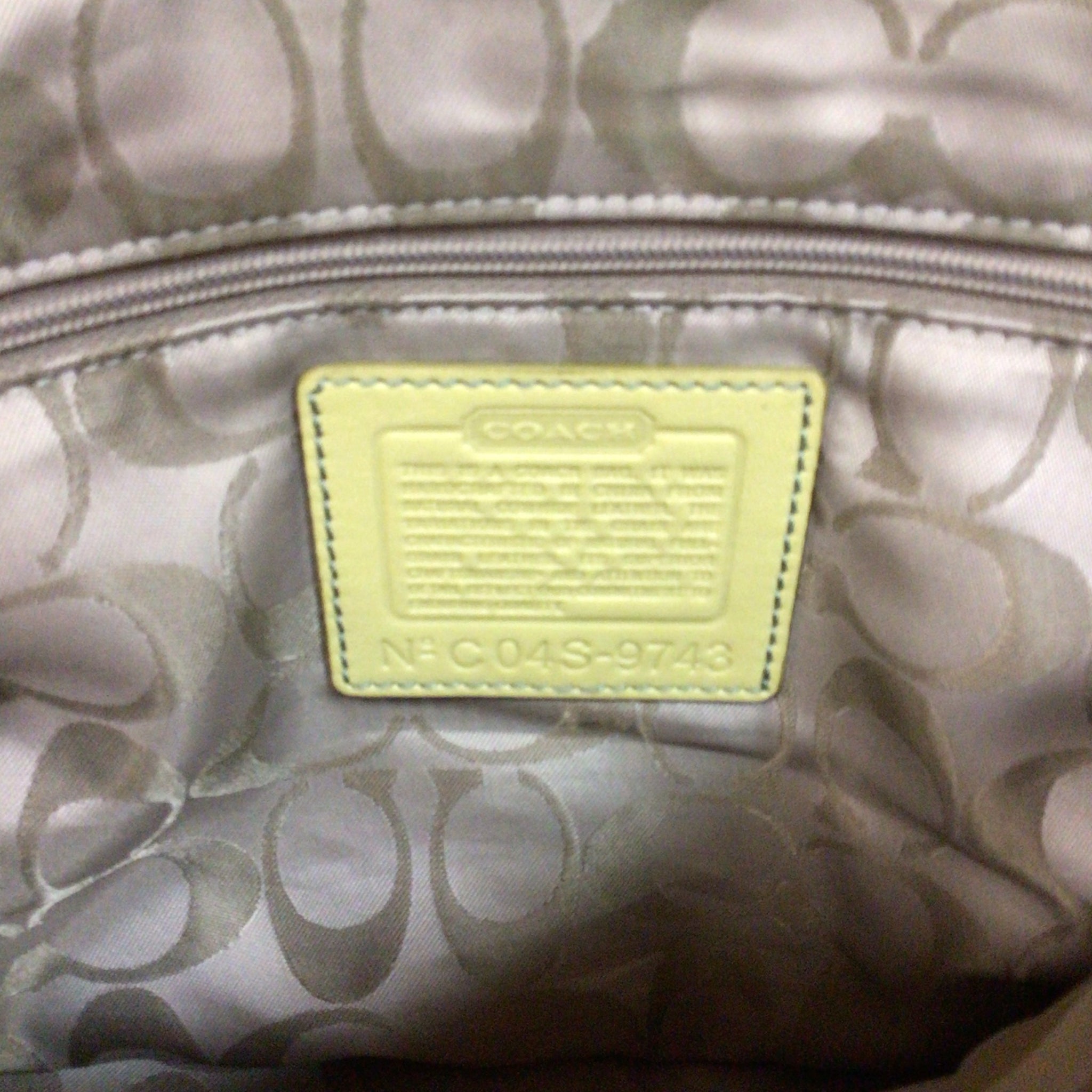 Coach 9743 Green Leather Satchel