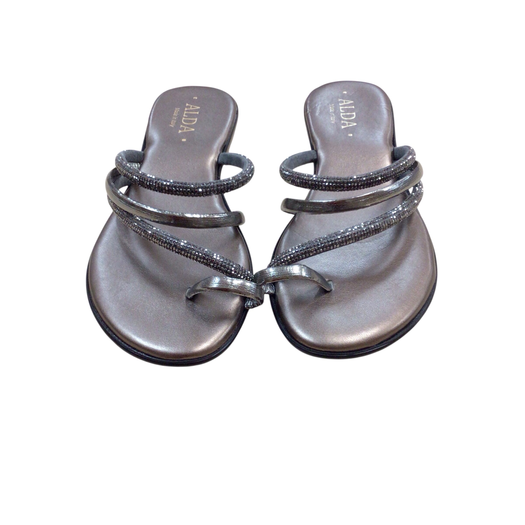 Alda Bronze Embellished Dress Sandals Size 8