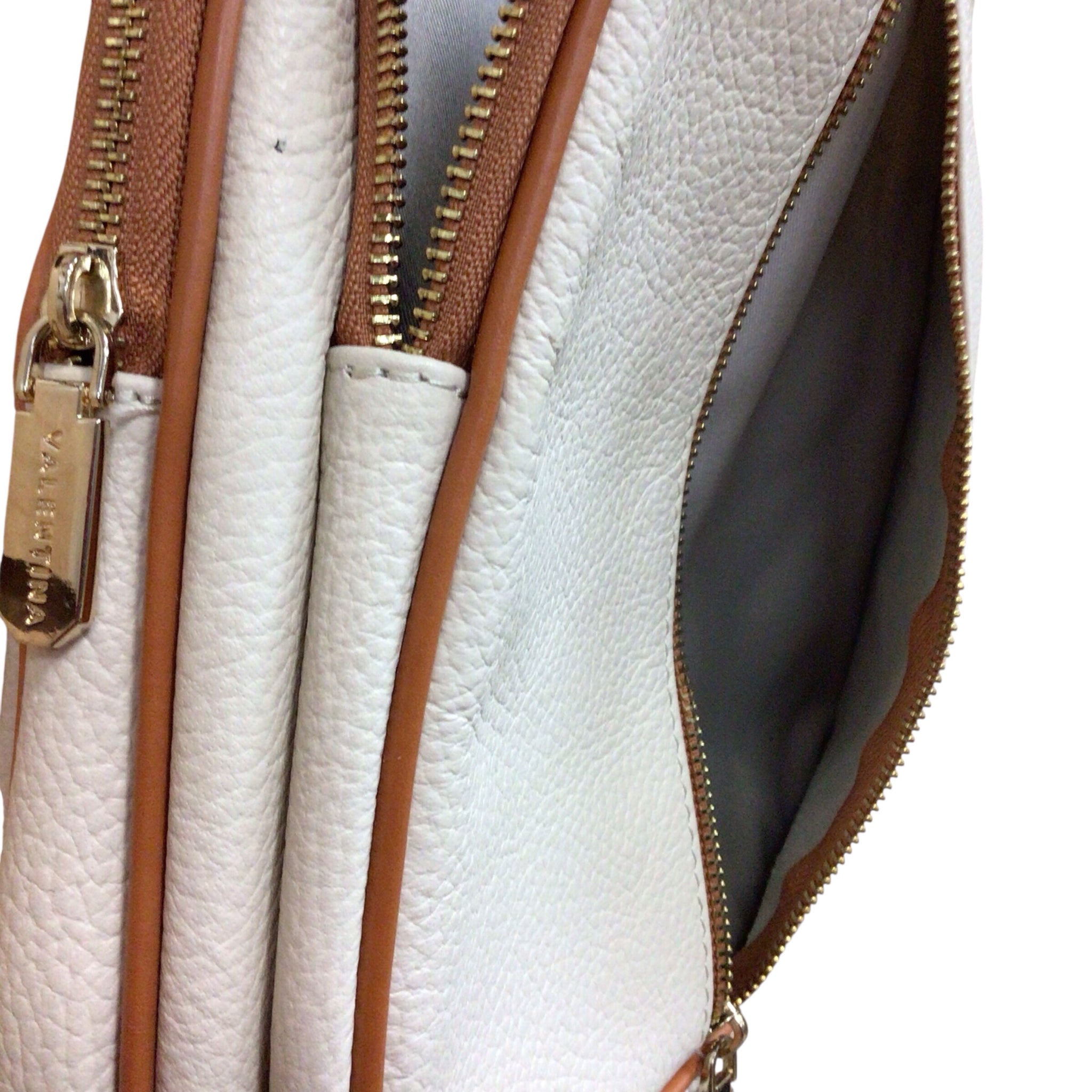 Valentina Cream Colored Italian Leather Dome Backpack
