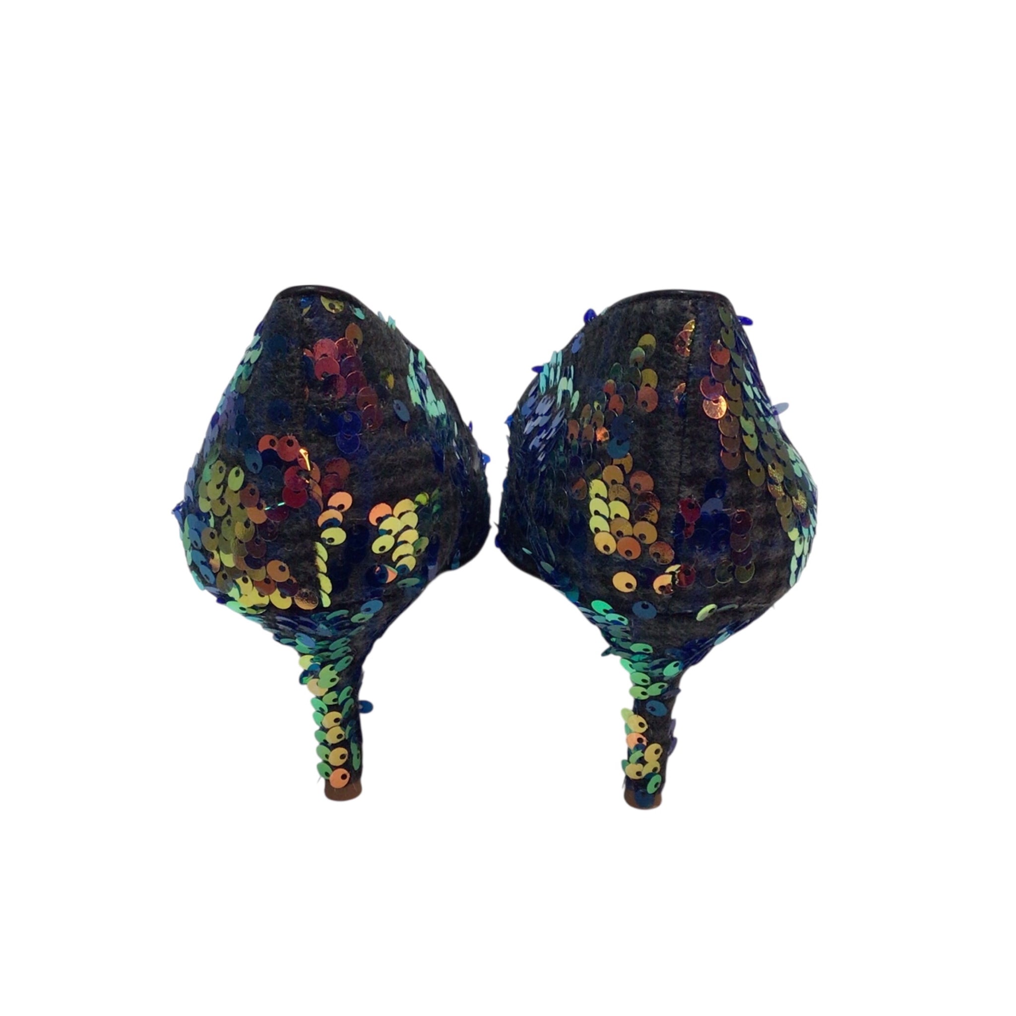 Charles David "Audrey" Blue Sequin Heels Size 7.5