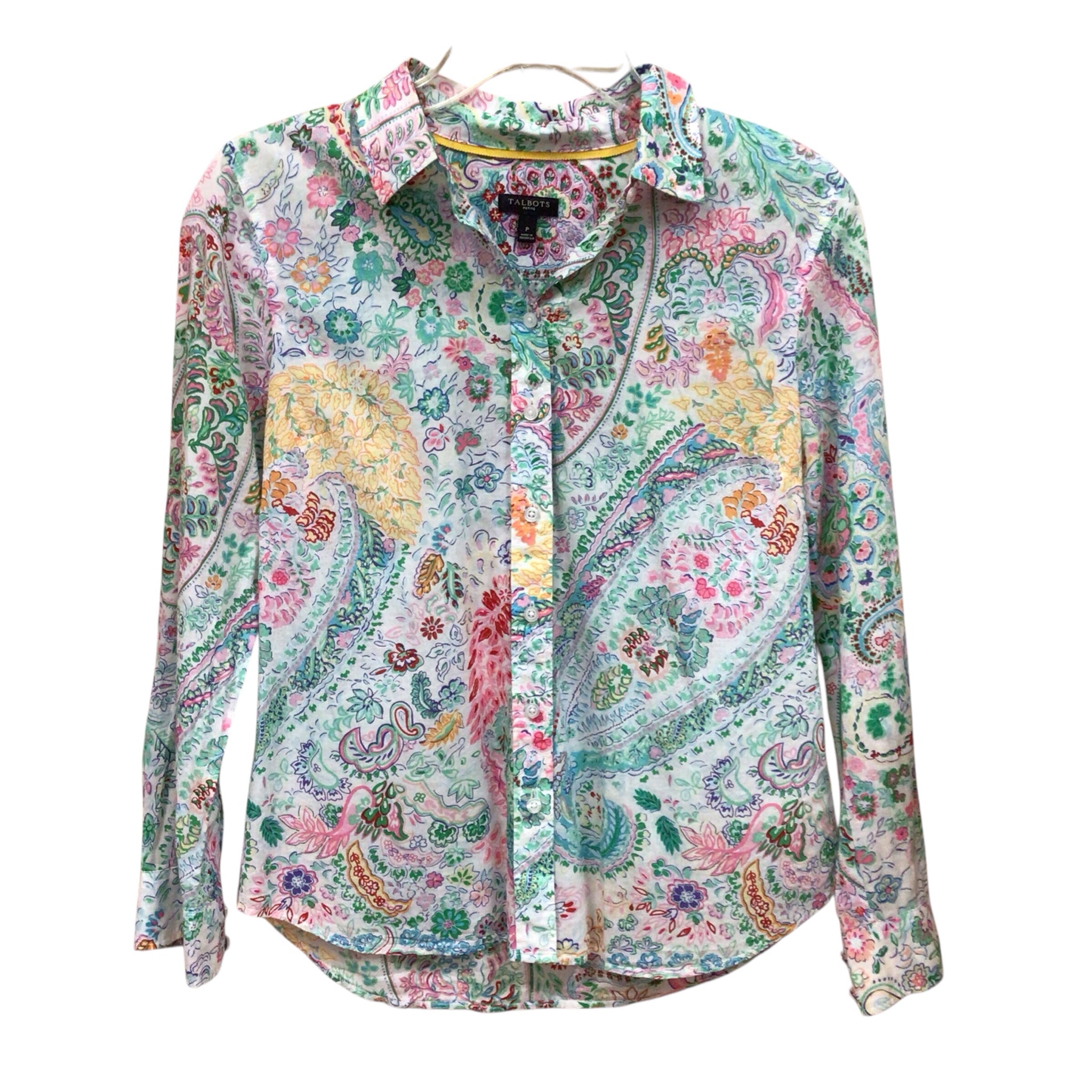 Talbots Long Sleeve Paisley Top Size 8
