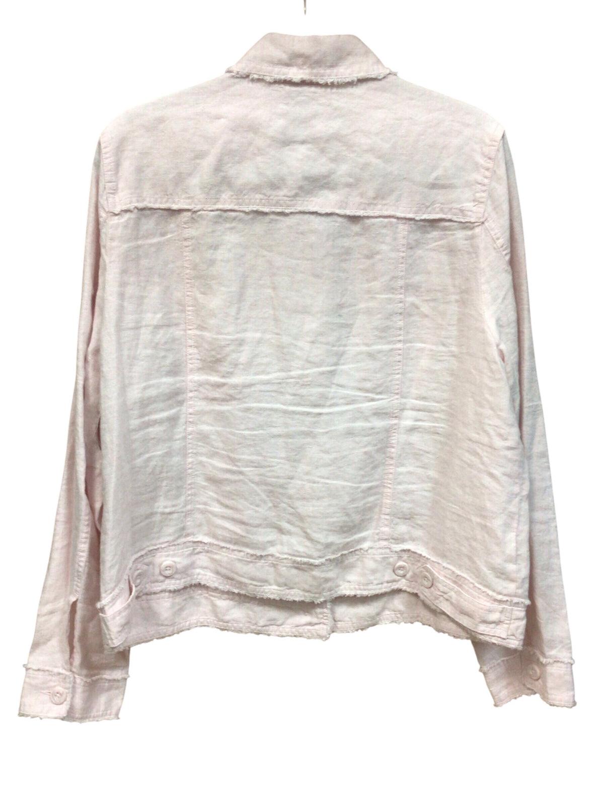 Tommy Bahama Light Pink "Two Palms" Raw Edge Linen Button Down Jacket Size XL