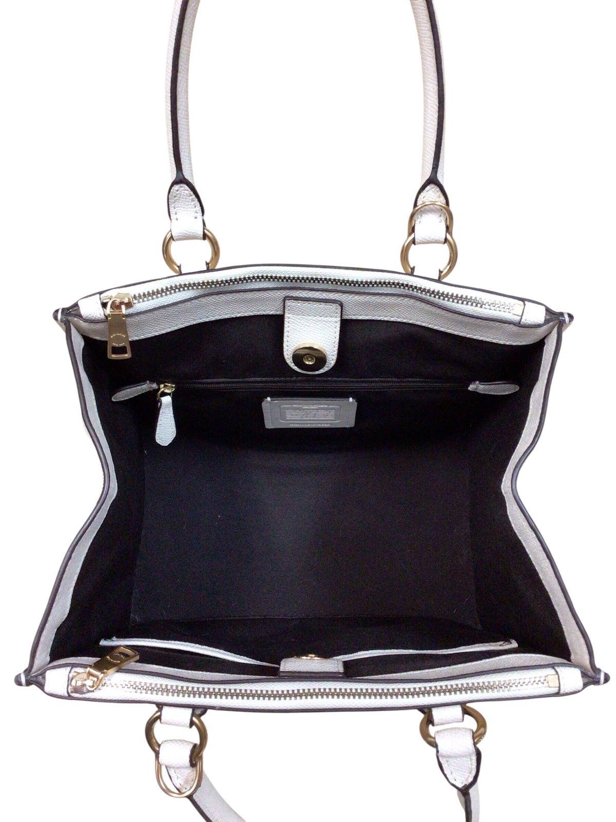 Coach F14928 "Crosby Carryall" White Leather Satchel