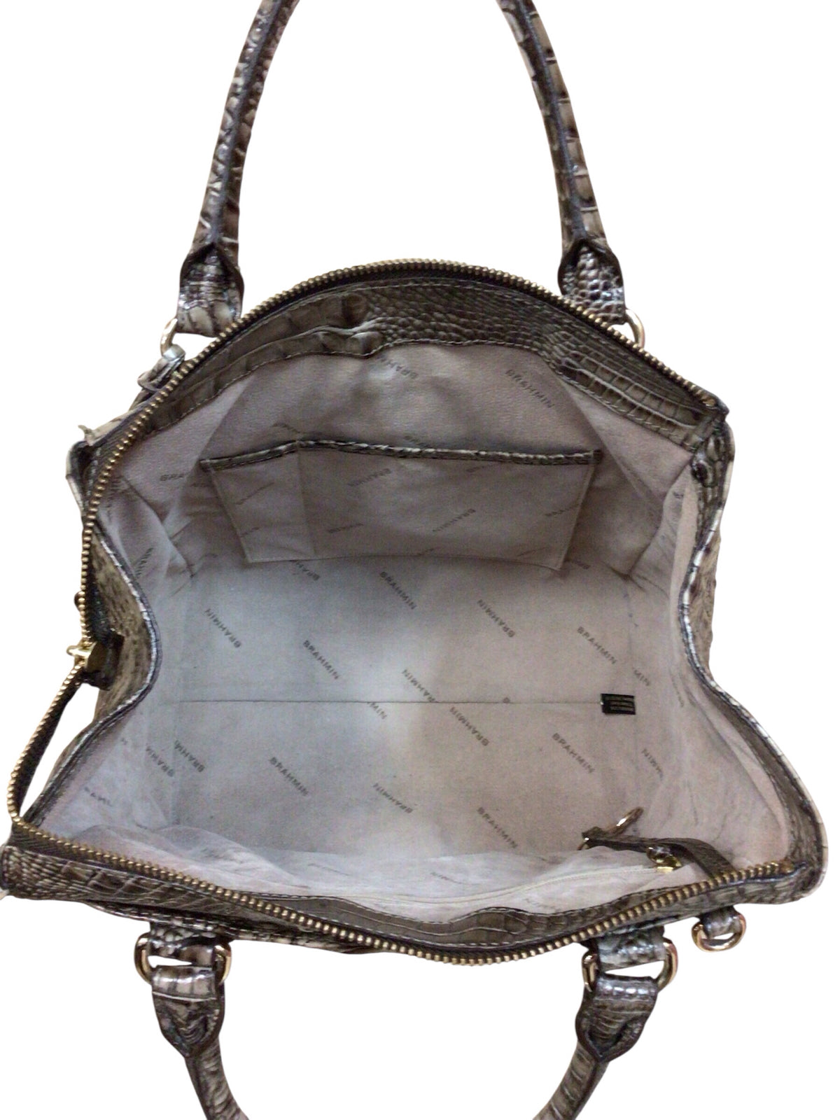 Brahmin "Marissa" Croc-Embossed Leather Crossbody Satchel