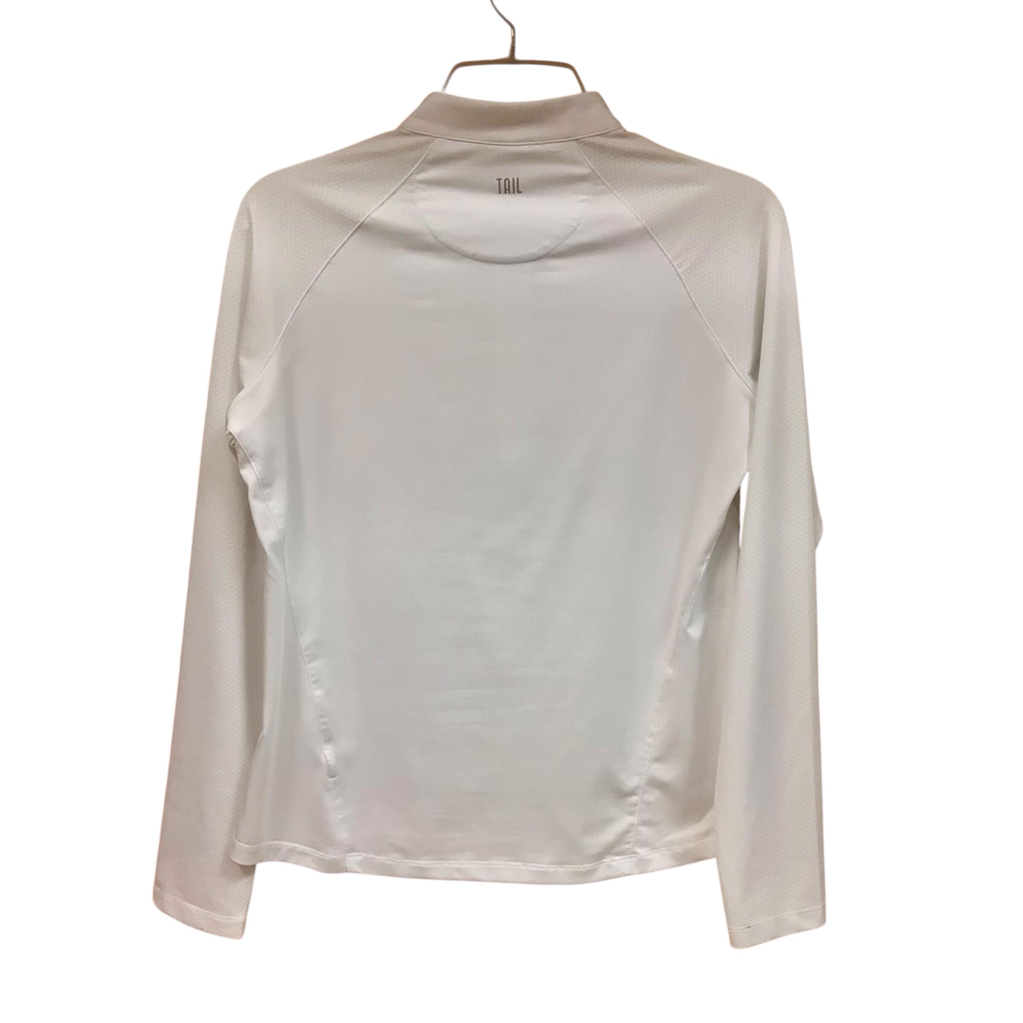 Tail White Long Sleeve Zip Up Top Size Small