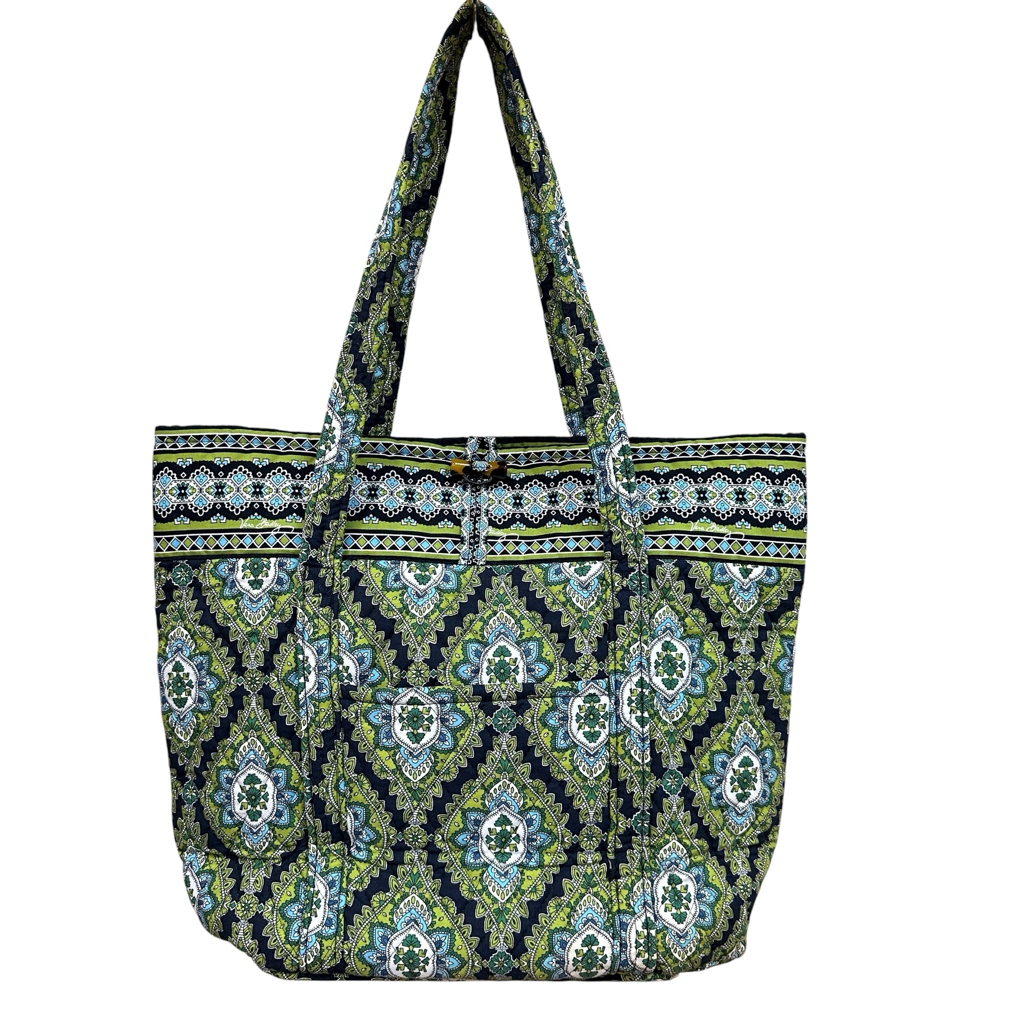 Vera Bradley Green & Navy Tote Bag